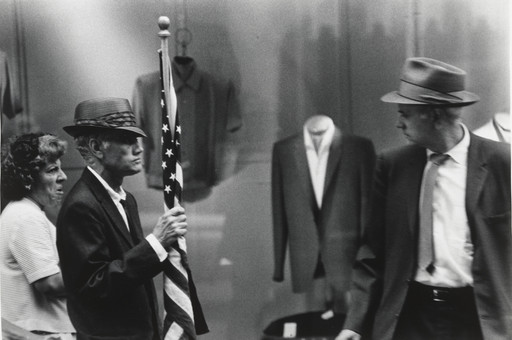 Man with Flag, Times Square, NYC