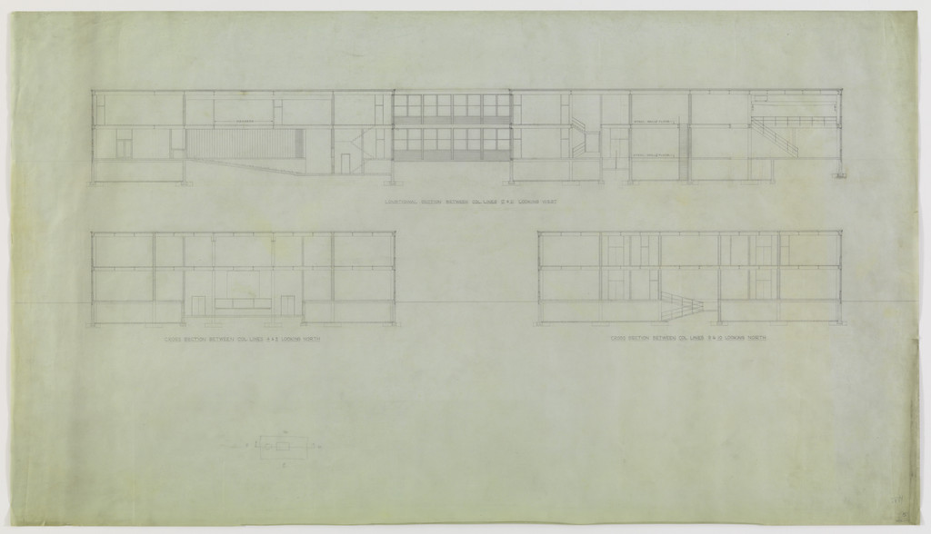IIT Metallurgical and Chemical Engineering Building (Perlstein Hall), Chicago, Illinois (Longitudinal section, two cross-sections)