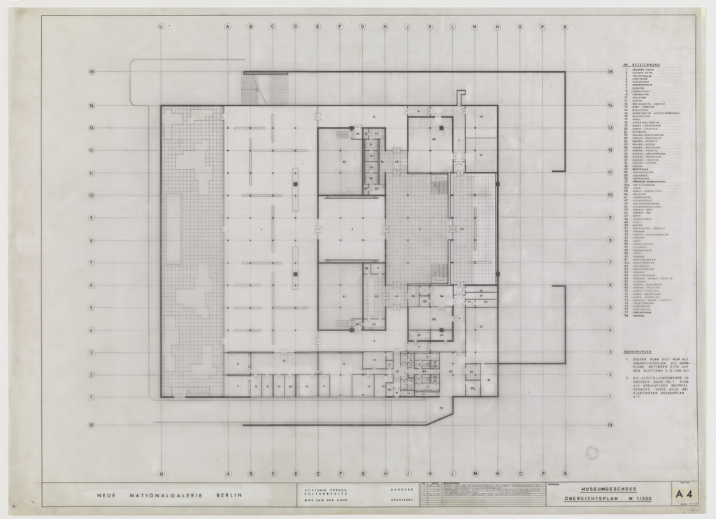 New National Gallery, Berlin, Germany (Plan of museum floor)
