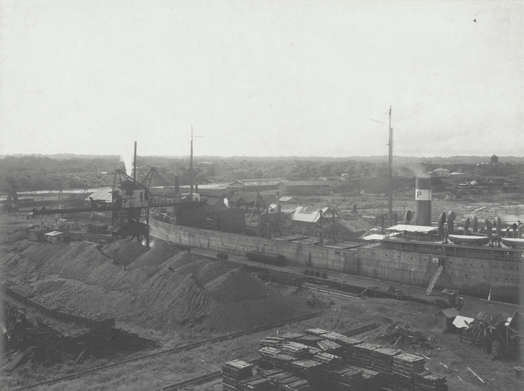 Atlantic Terminals. U.S. Collier unloading at Pier #14