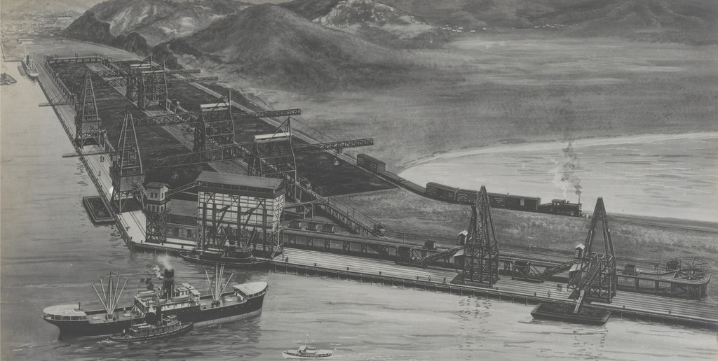 Balboa Terminals. Coaling Plant from the Harbor (Copy of drawing)