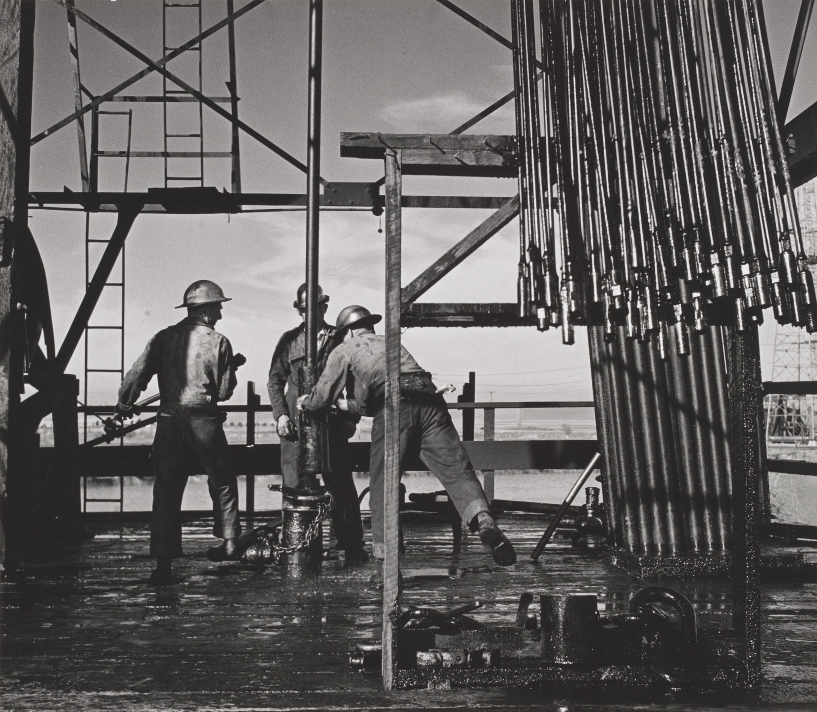Clarence Lincoln Block. Pulling Tubing - Oil Well. 1939