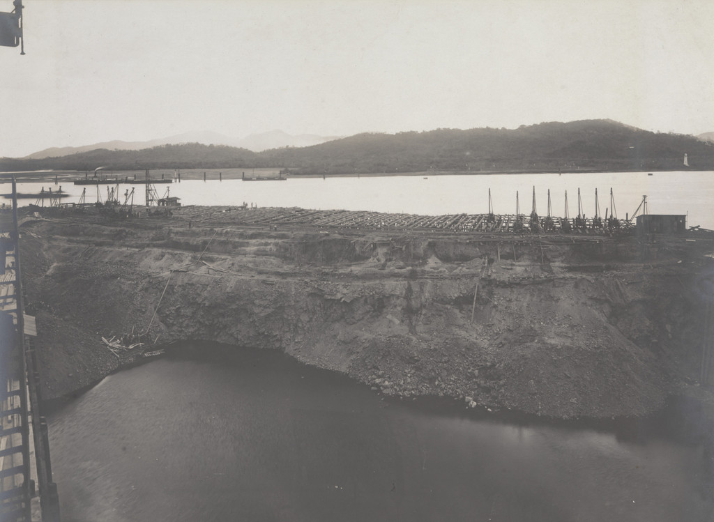 Balboa Terminals. Protection Dike for Dry Dock #1, from Unloader tower
