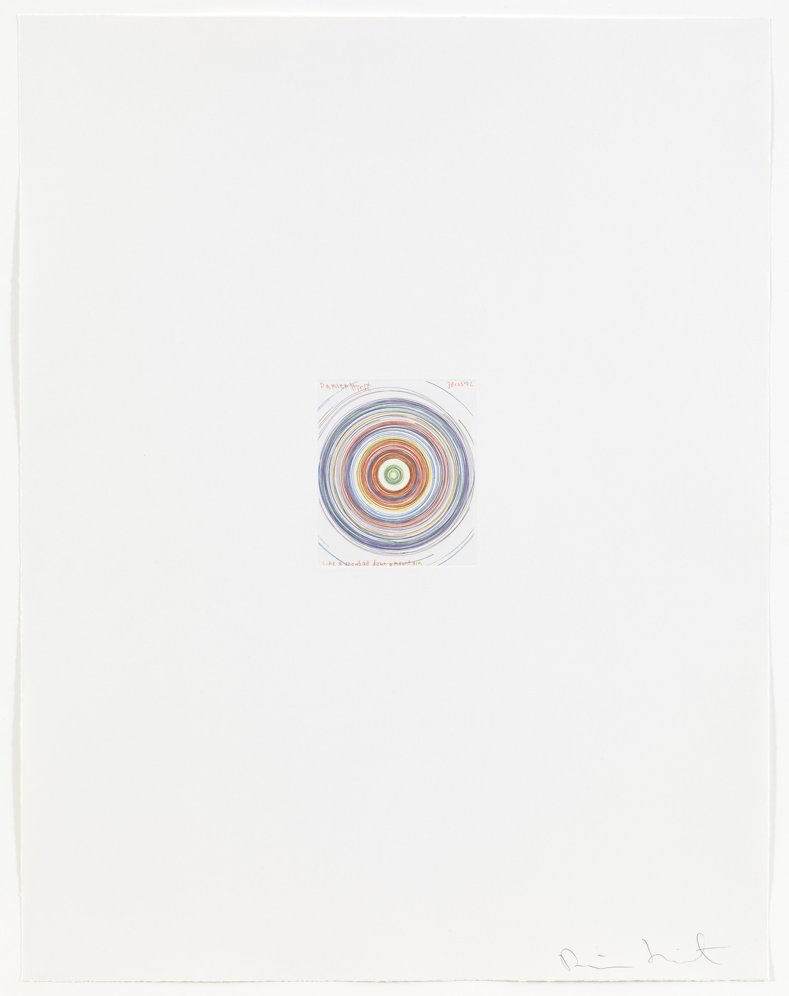 Damien Hirst. Like a snowball down a mountain from In a Spin, the Action of the World on Things , Volume 1