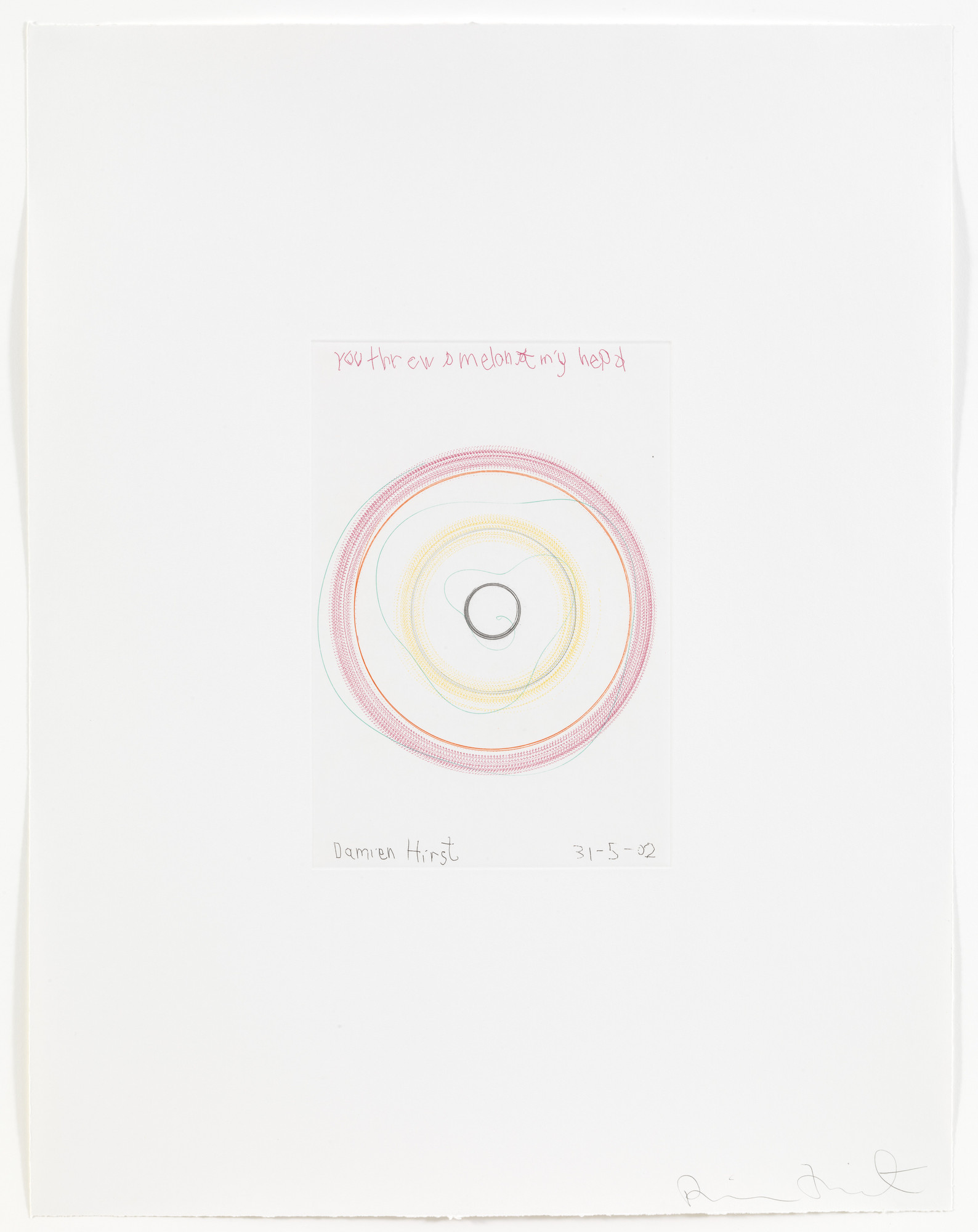 Damien Hirst. You threw a melon at my head from In a Spin, the Action of the World on Things , Volume 1