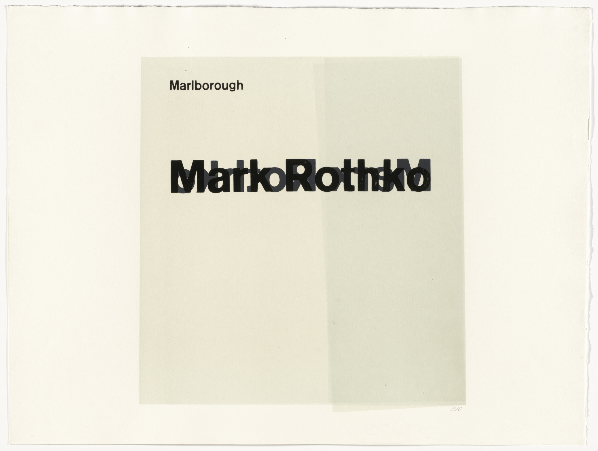 R. B. Kitaj. Marlborough (Mark Rothko) from In Our Time: Covers for a Small Library After the Life for the Most Part