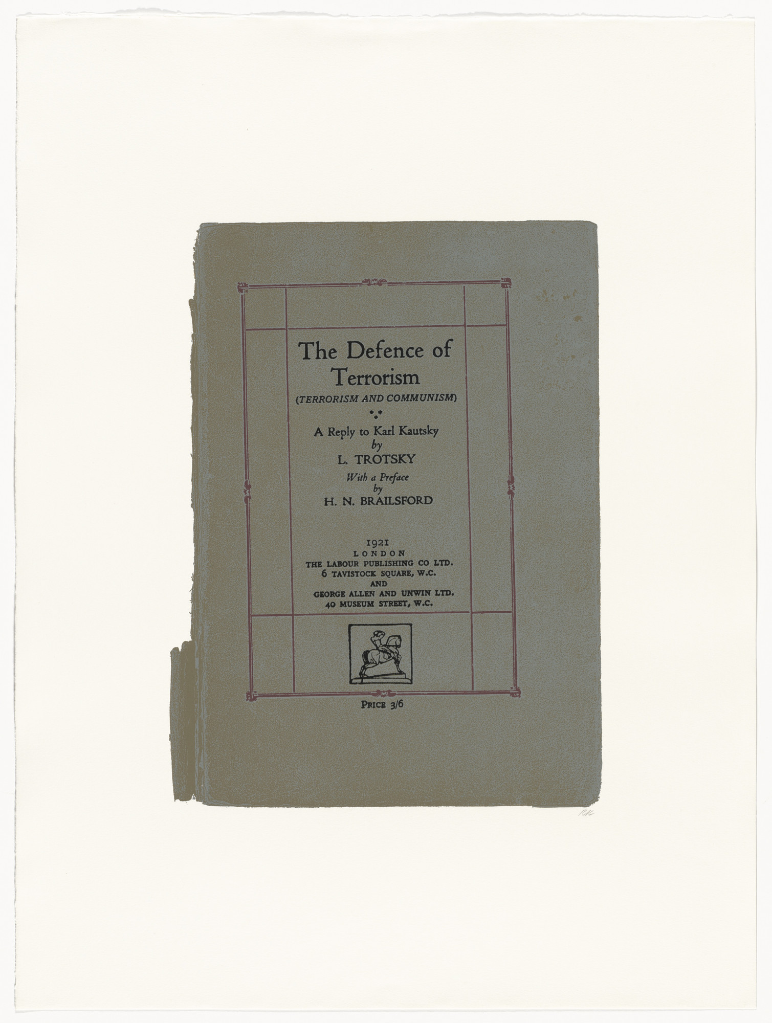 R. B. Kitaj. The Defence of Terrorism from In Our Time: Covers for a Small Library After the Life for the Most Part