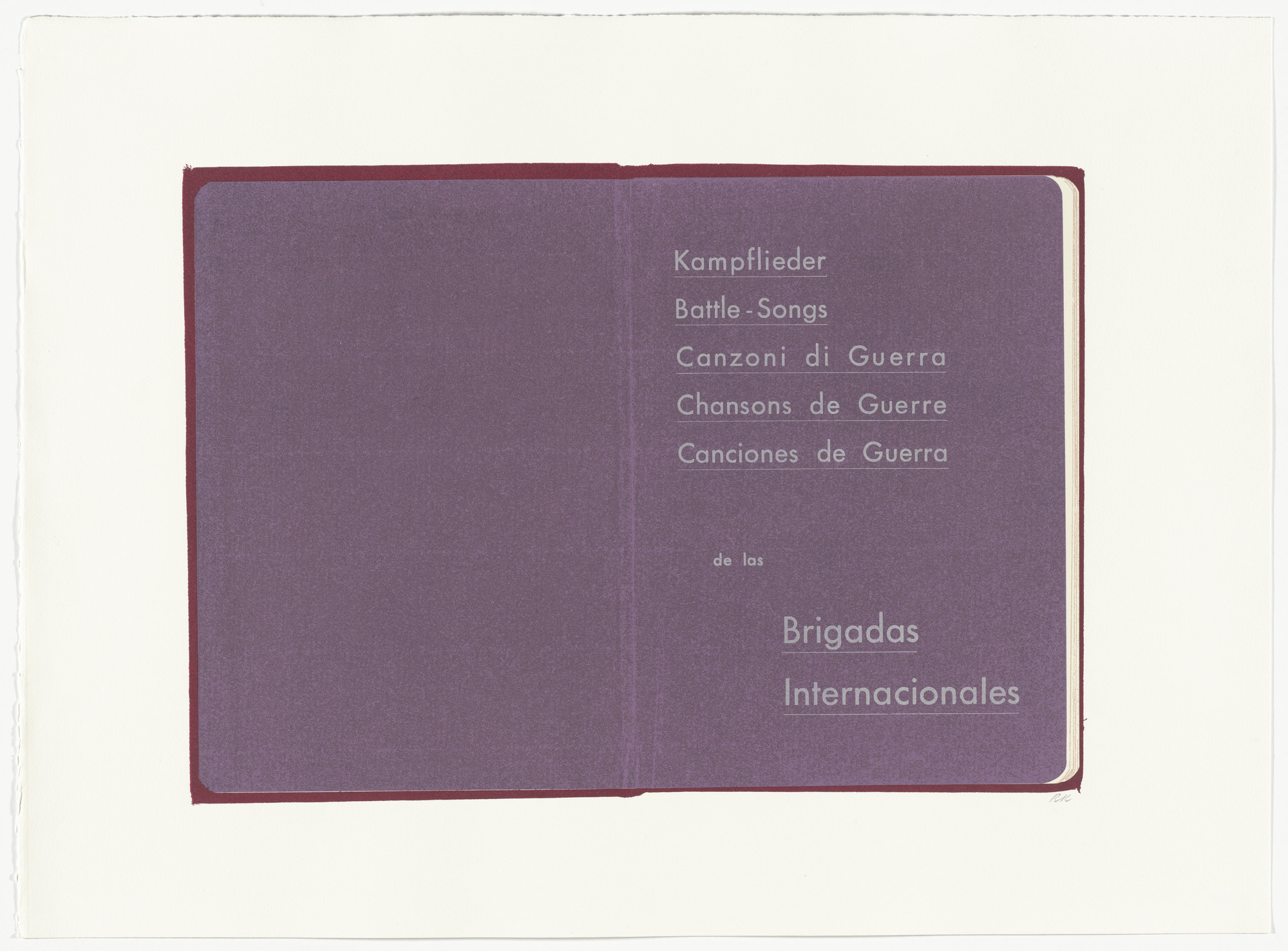 R. B. Kitaj. Kampflieder: Battle Songs: Canzoni di Guerra from In Our Time: Covers for a Small Library After the Life for the Most Part