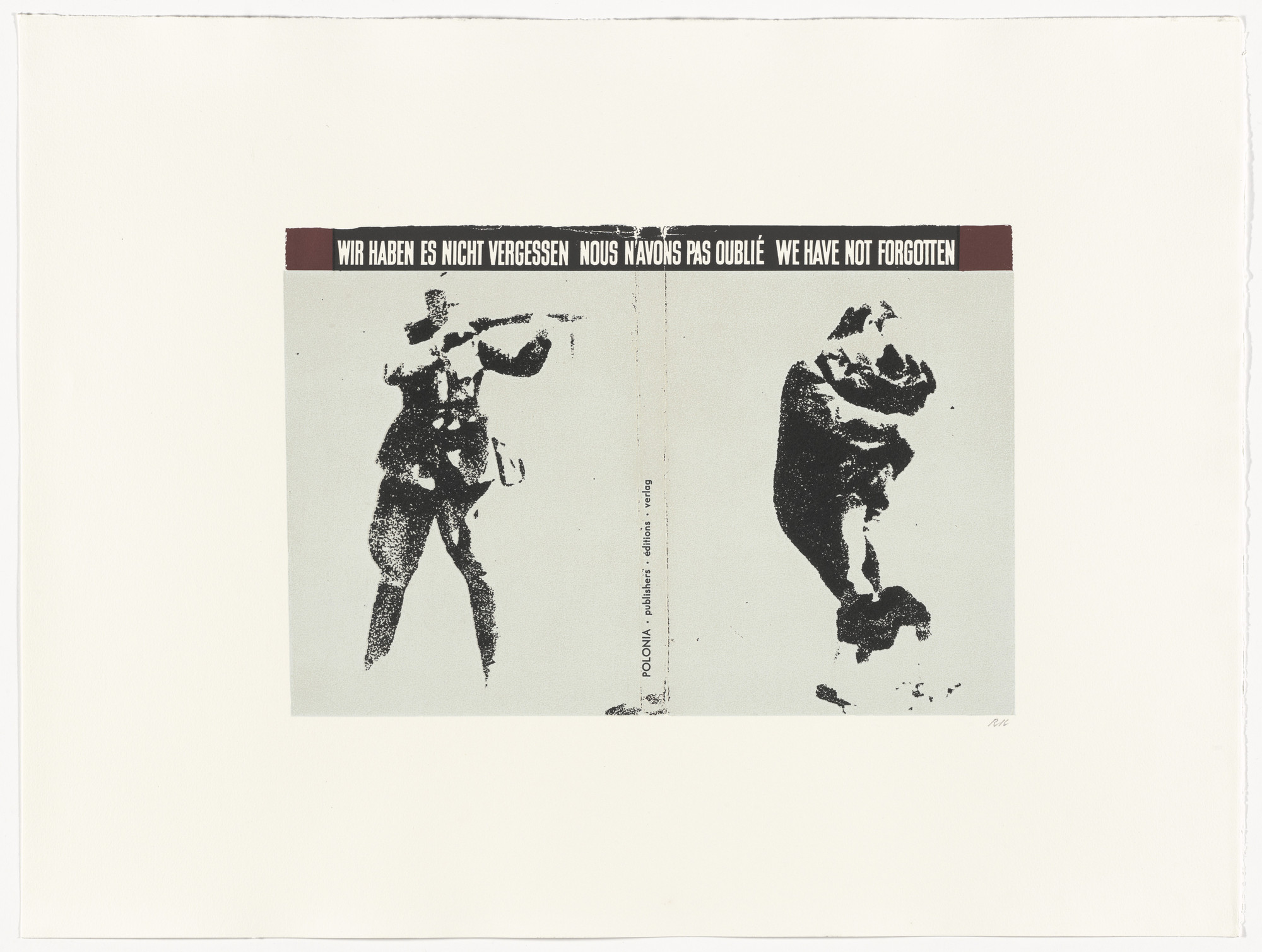 R. B. Kitaj. Wir haben es nicht vergessen: Nous n'avons pas oublié: We have not forgotten from In Our Time: Covers for a Small Library After the Life for the Most Part