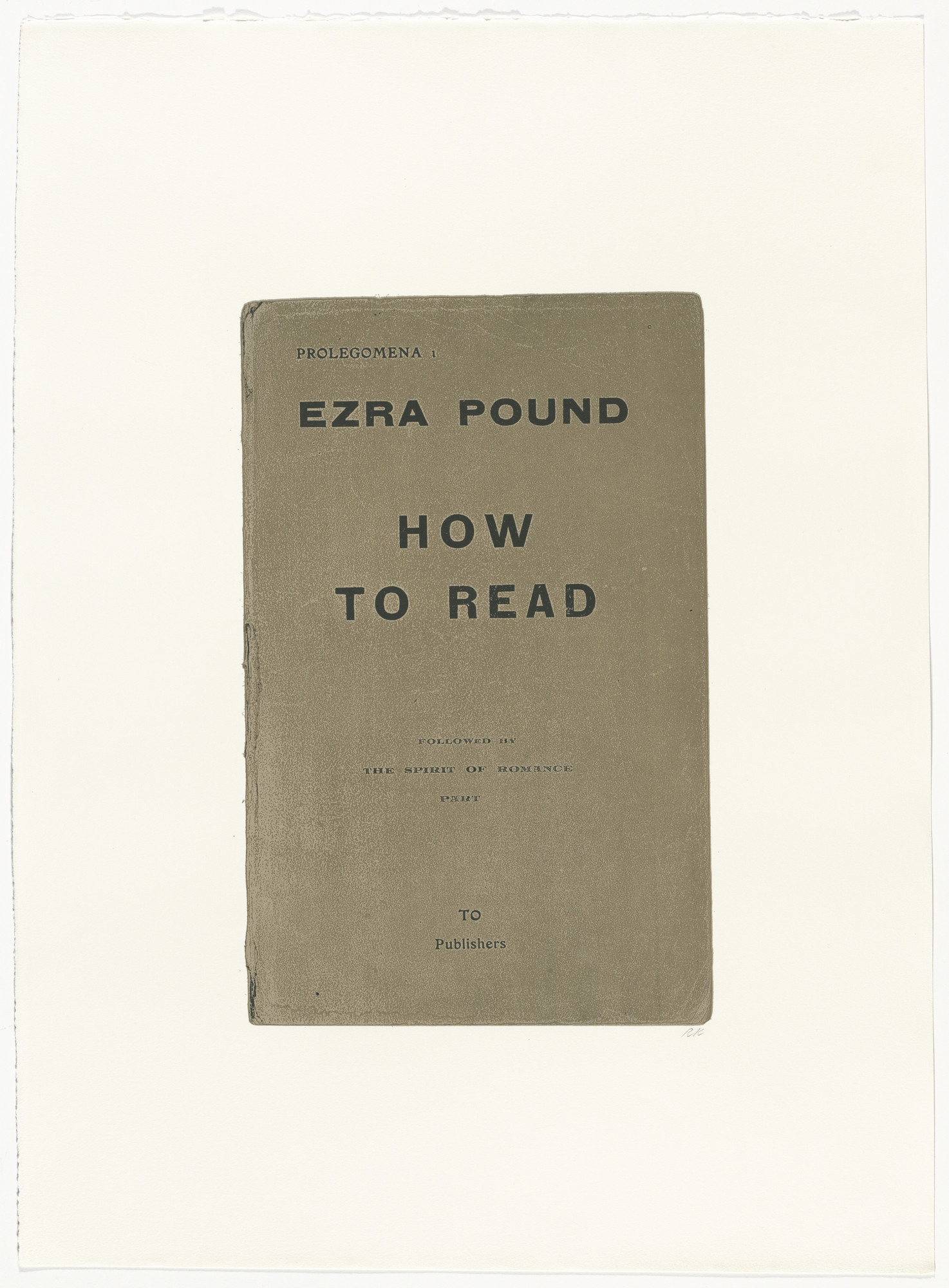 R. B. Kitaj. How to Read from In Our Time: Covers for a Small Library After the Life for the Most Part