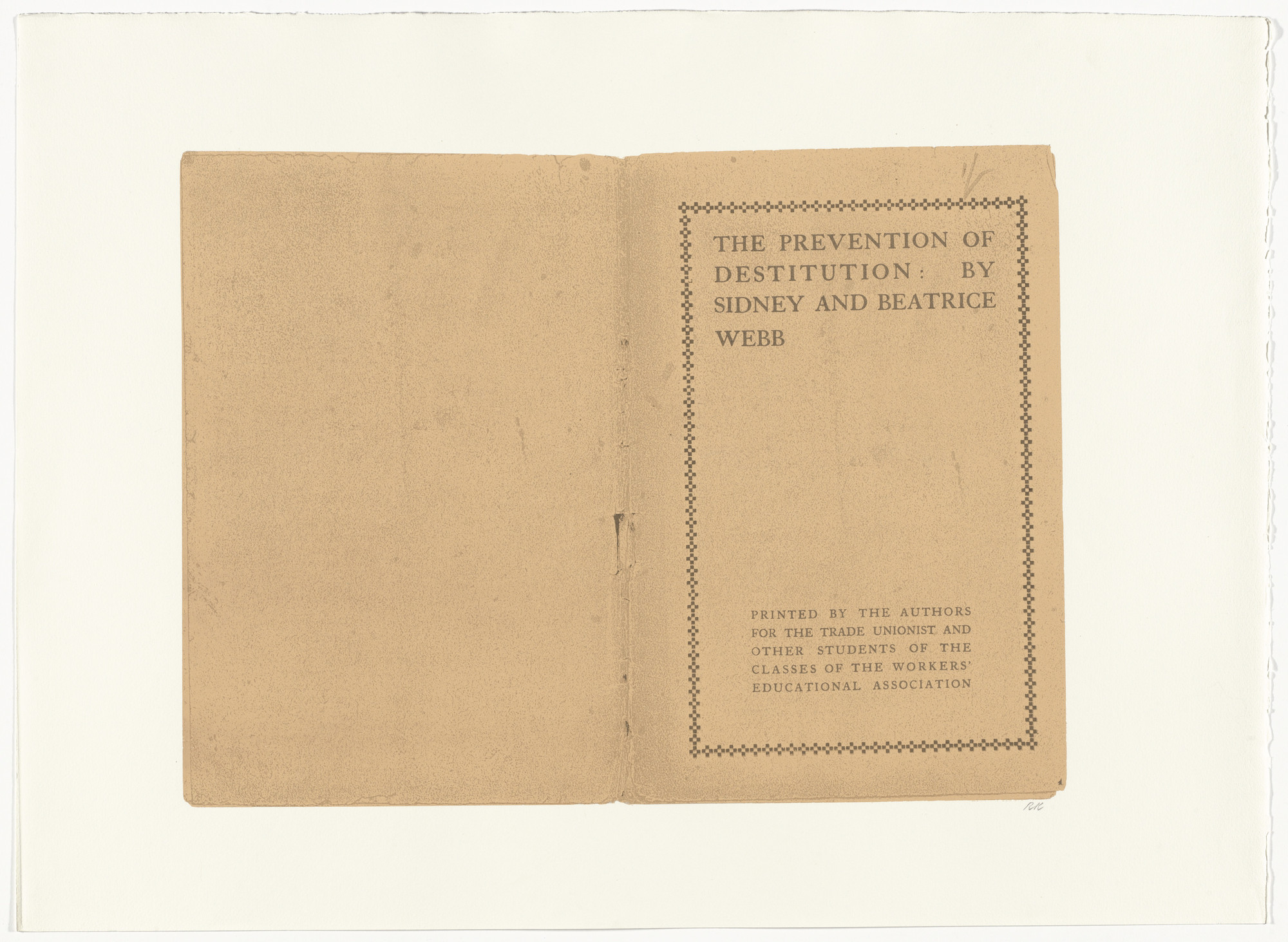 R. B. Kitaj. The Prevention of Destitution from In Our Time: Covers for a Small Library After the Life for the Most Part