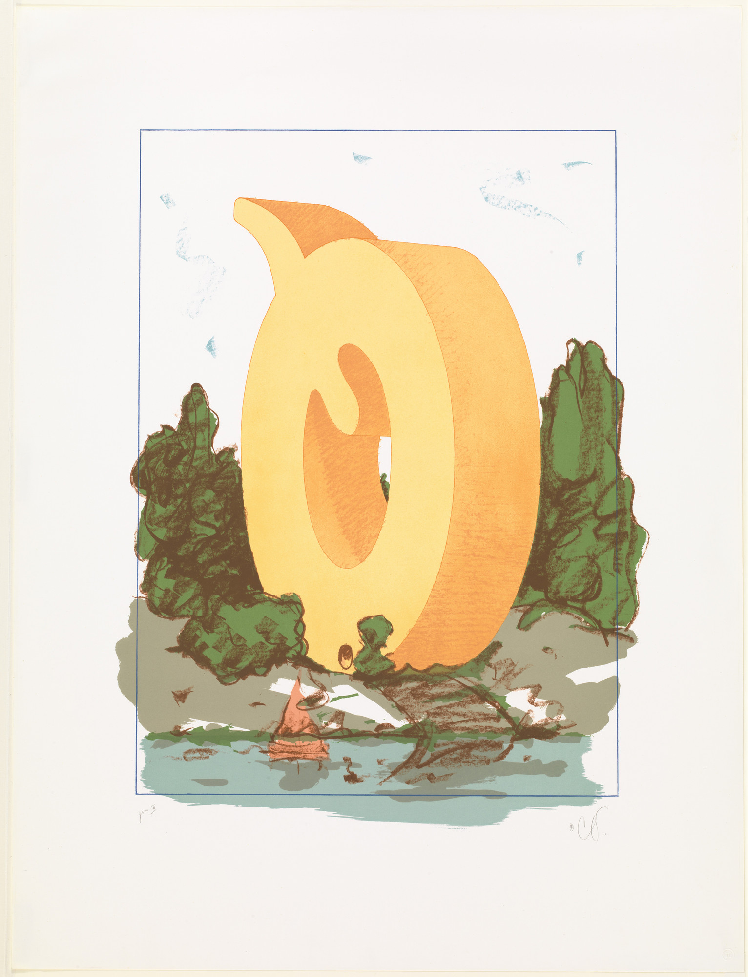 Claes Oldenburg. The Letter Q as Beach House, with Sailboat