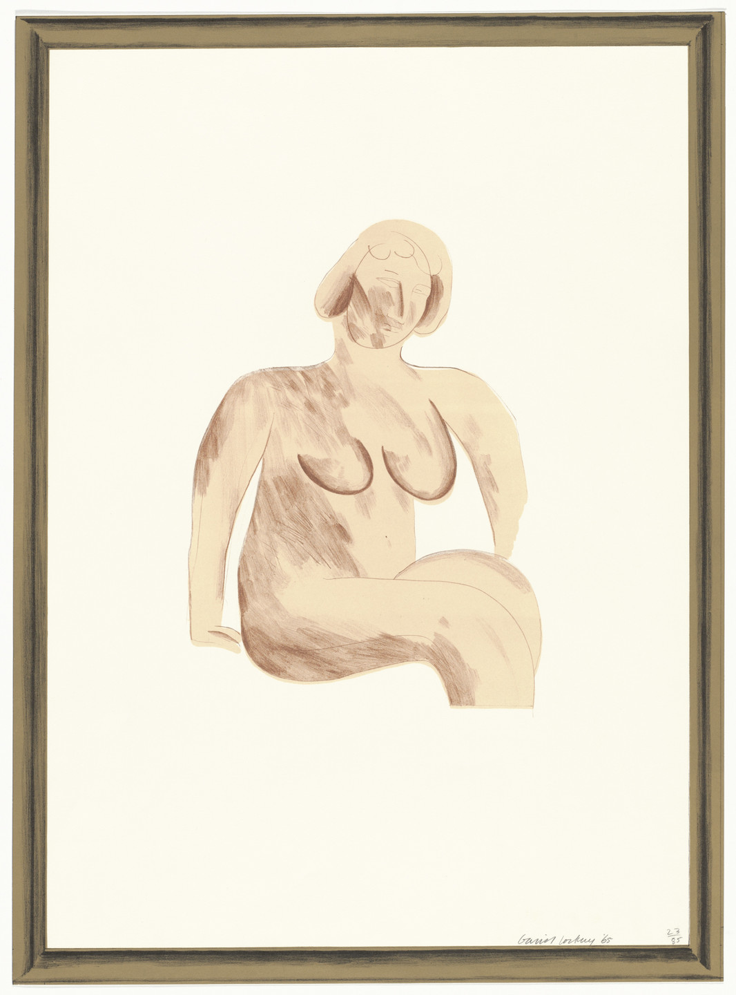 David Hockney. Picture of a Simple Framed Traditional Nude Drawing from A Hollywood Collection. 1965