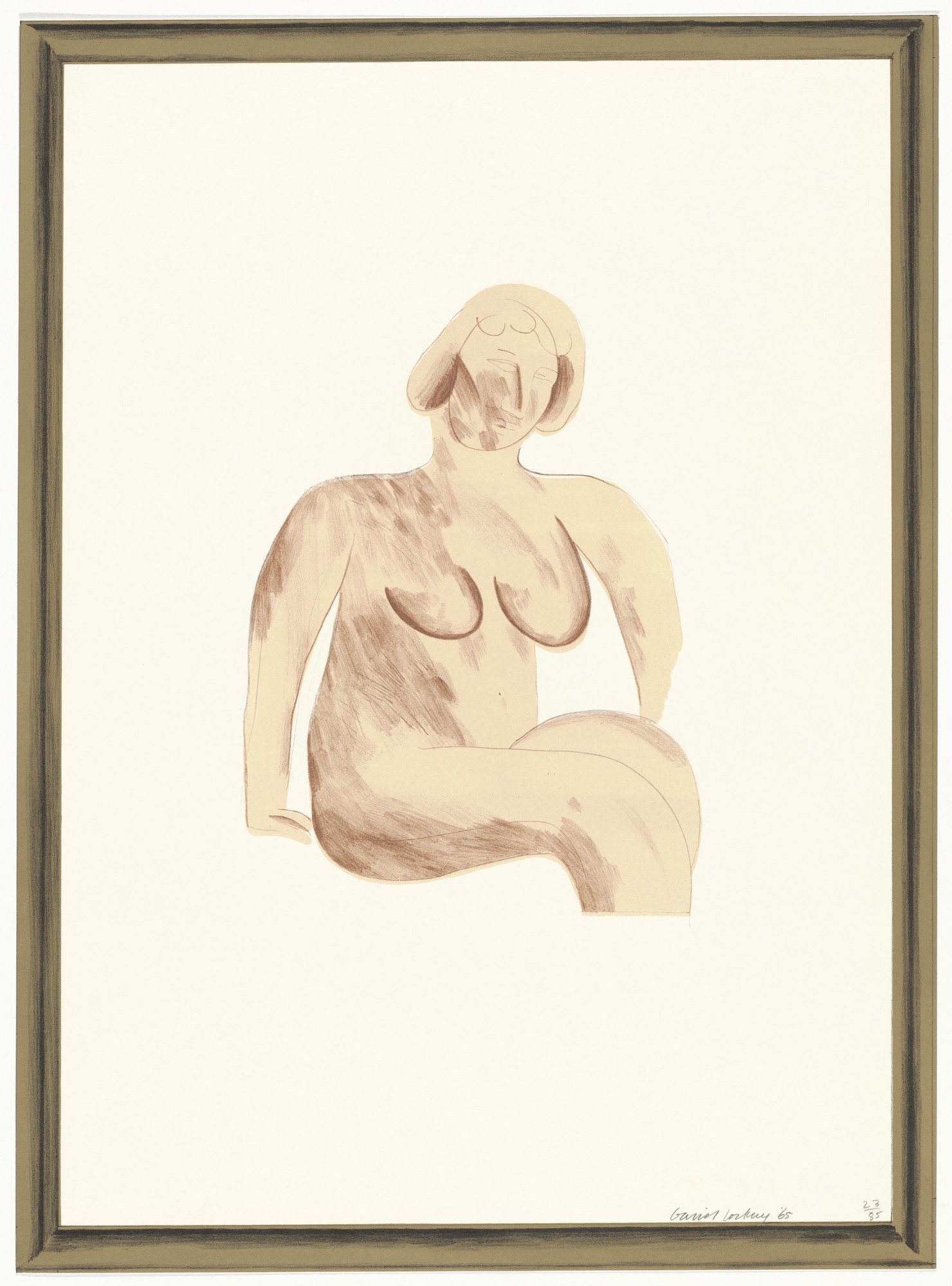 David Hockney. Picture of a Simple Framed Traditional Nude Drawing from A Hollywood Collection