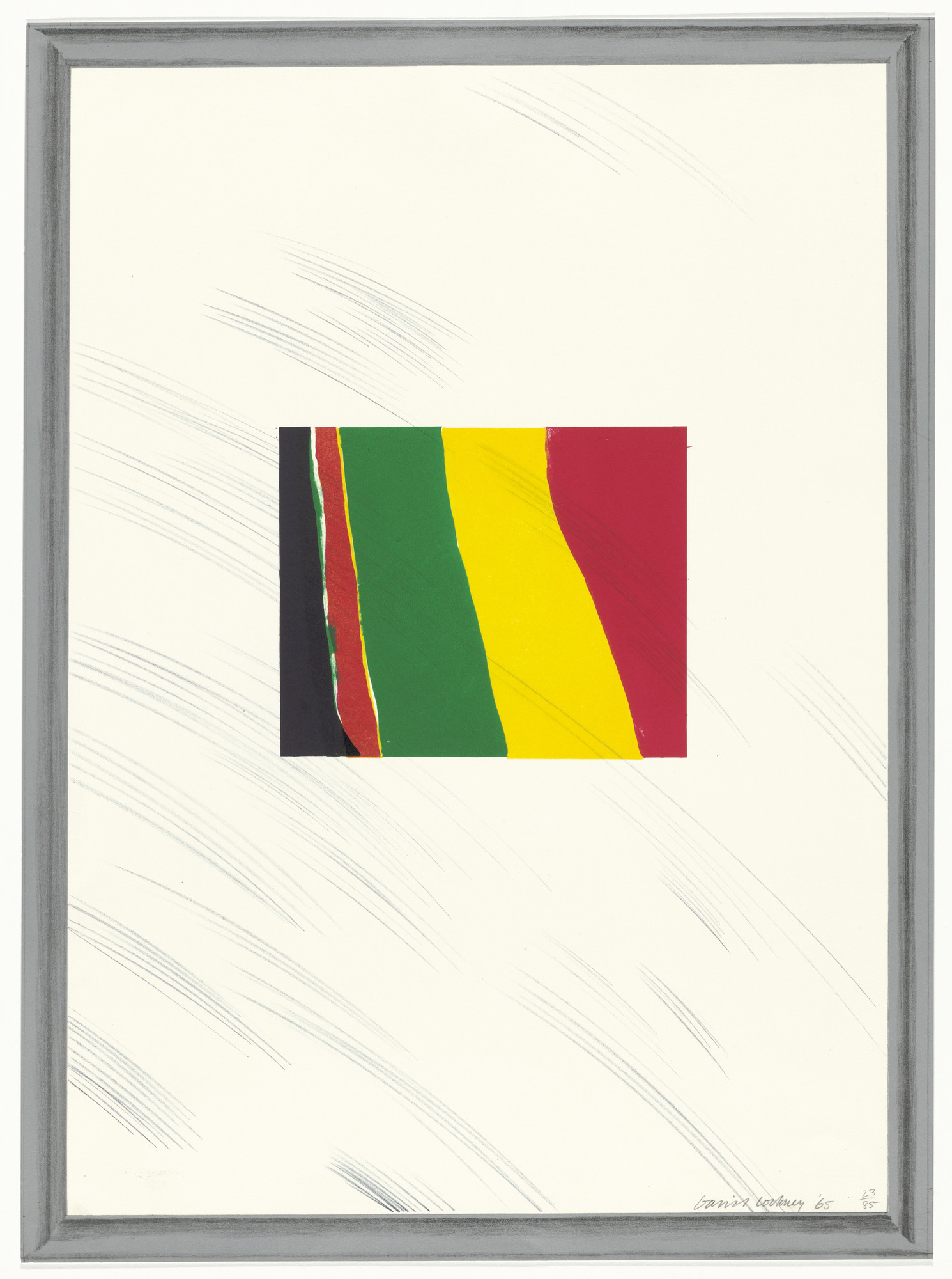 David Hockney. Picture of a Pointless Abstraction Framed under Glass from A Hollywood Collection