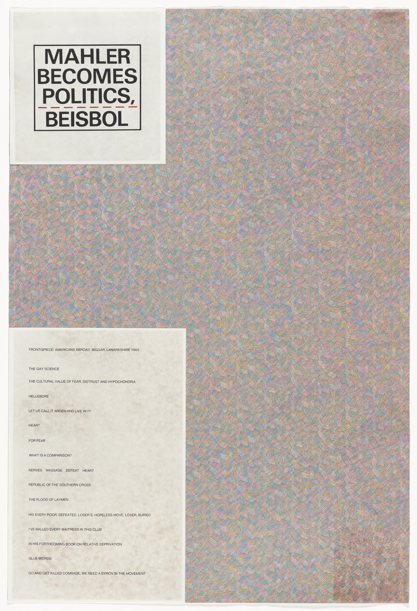 R. B. Kitaj. Mahler Becomes Politics, Beisbol