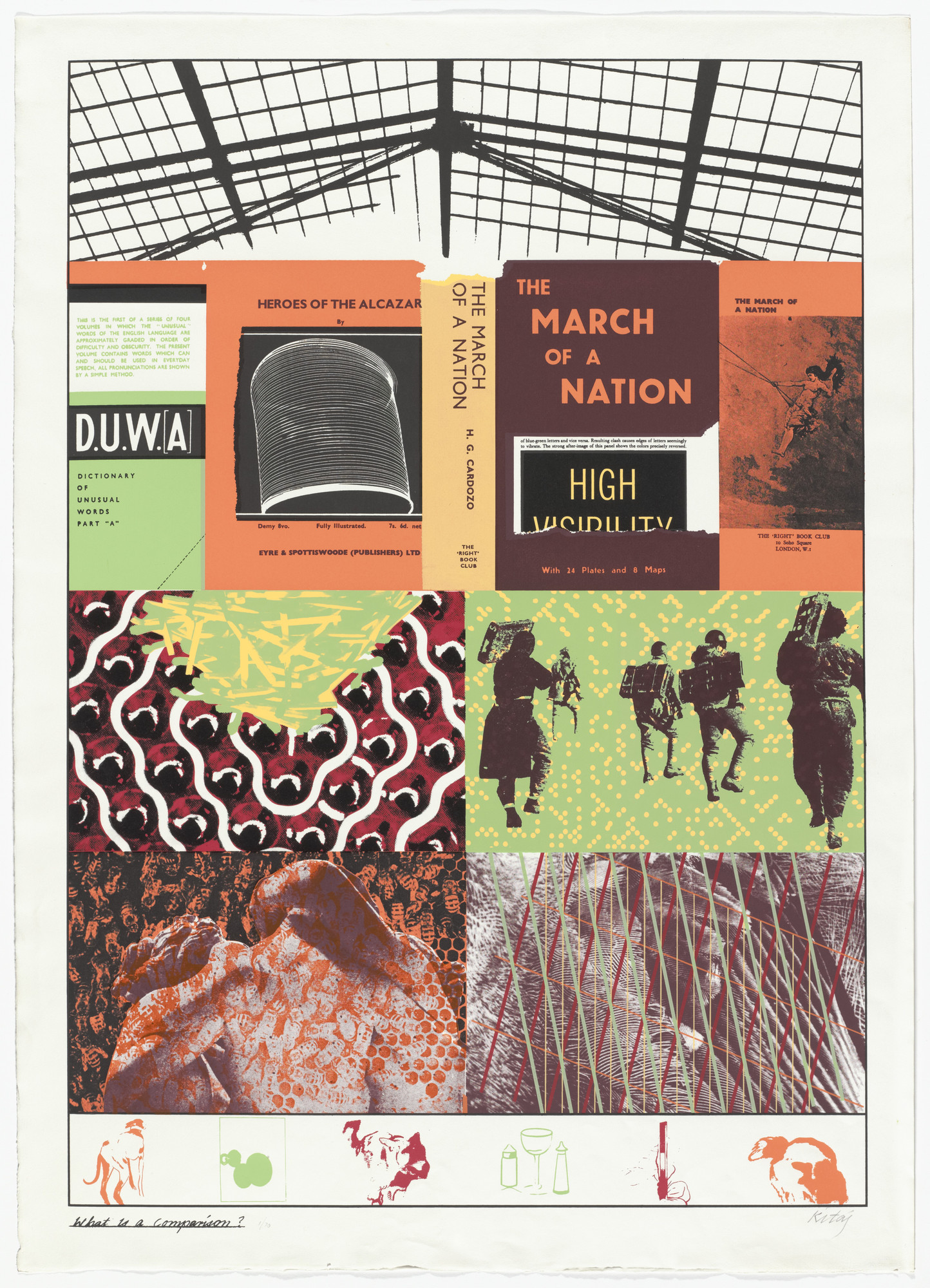 R. B. Kitaj. What is a Comparison? from the portfolio Mahler Becomes Politics, Beisbol