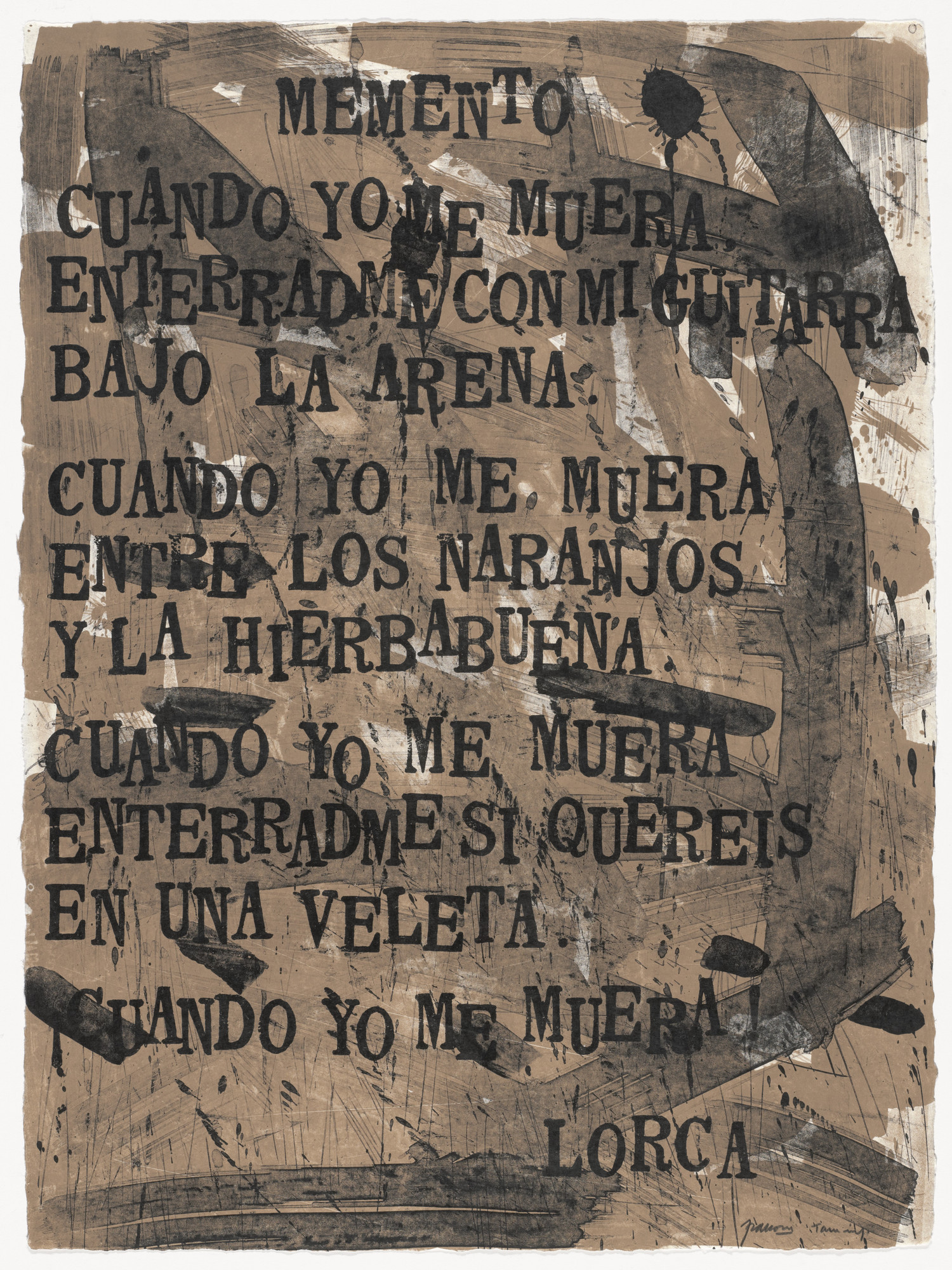 Antonio Frasconi. Memento (in-text plate, folio 15) from Oda a Lorca