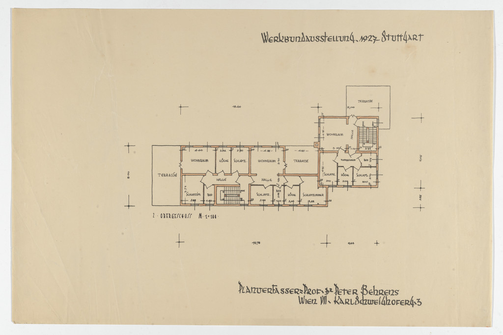 Weissenhof Apartment House, "The Dwelling" Exhibition, Stuttgart, Germany (Third floor plan), Peter Behrens, 1926-1927