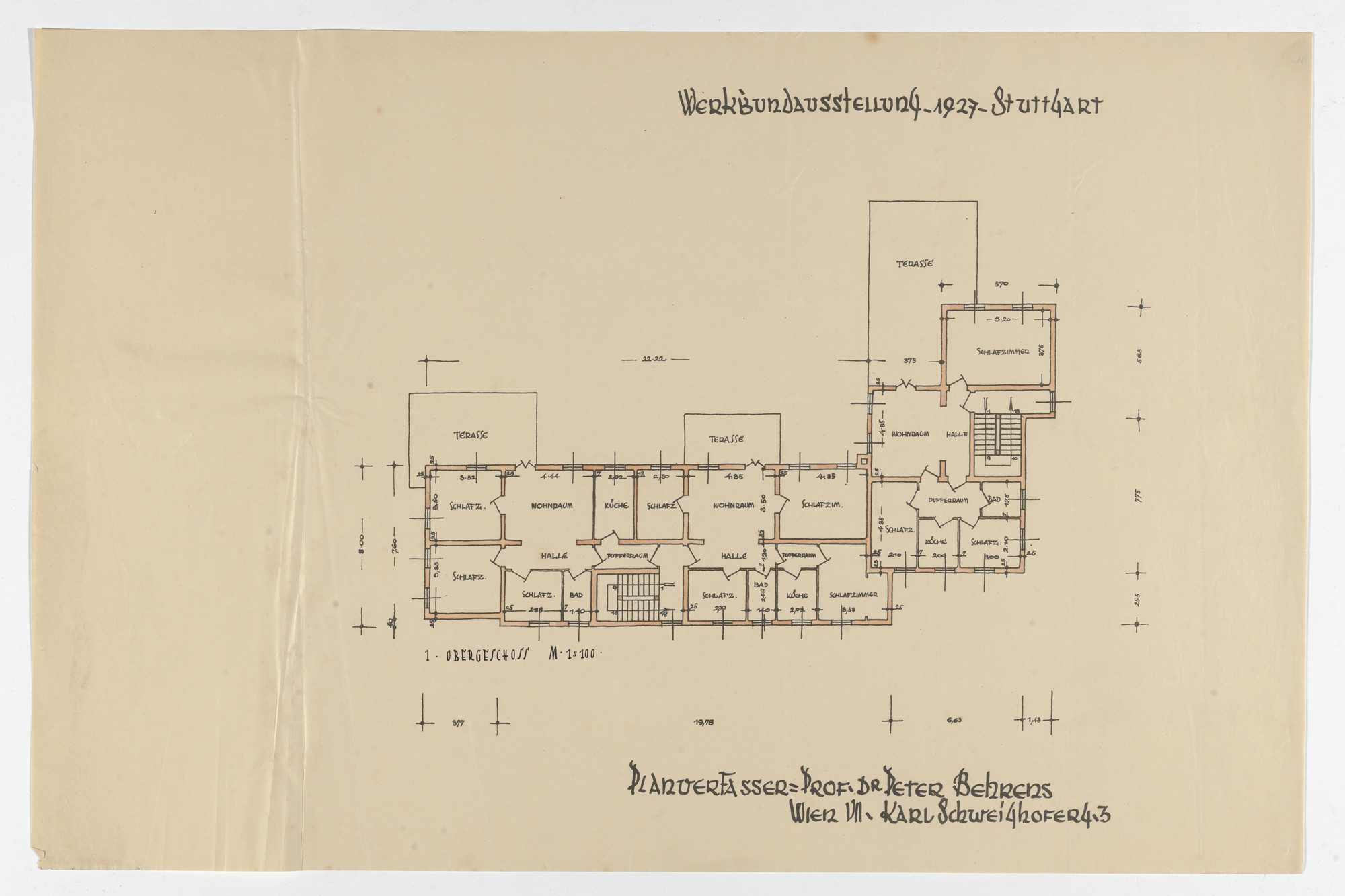 Peter Behrens. Weissenhof Apartment House, "The Dwelling" Exhibition, Stuttgart, Germany