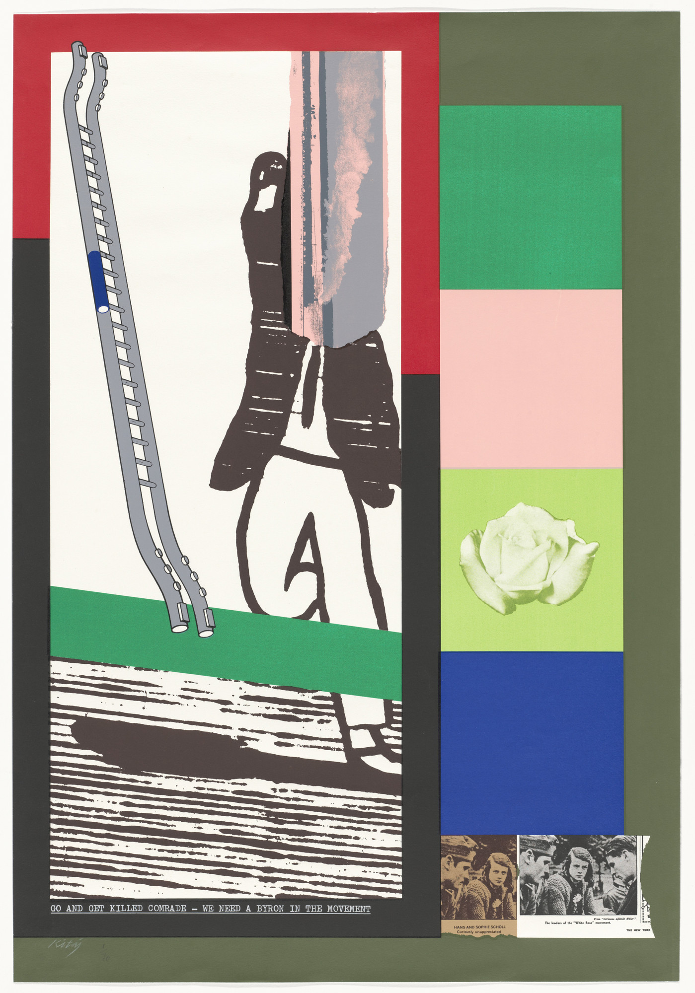 R. B. Kitaj. Go and Get Killed Comrade - We Need a Byron in the Movement from the portfolio Mahler Becomes Politics, Beisbol