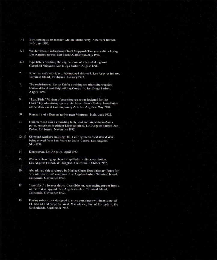 Allan Sekula. Text panel from the series Fish Story. 1988-95