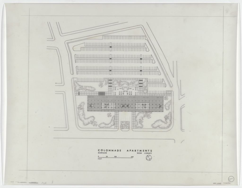 Colonnade Apartments, Newark, New Jersey, Site plan