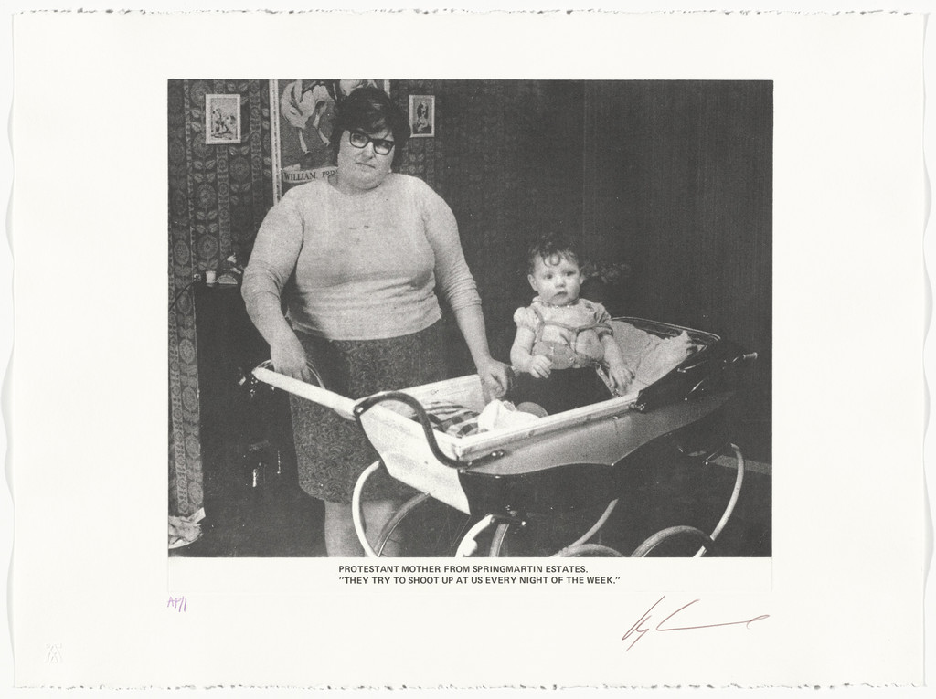 Protestant Mother from Springmartin Estates, "They Try to Shoot Up at Us Every Night of the Week" from the series The Troubles, Les Levine, 1977