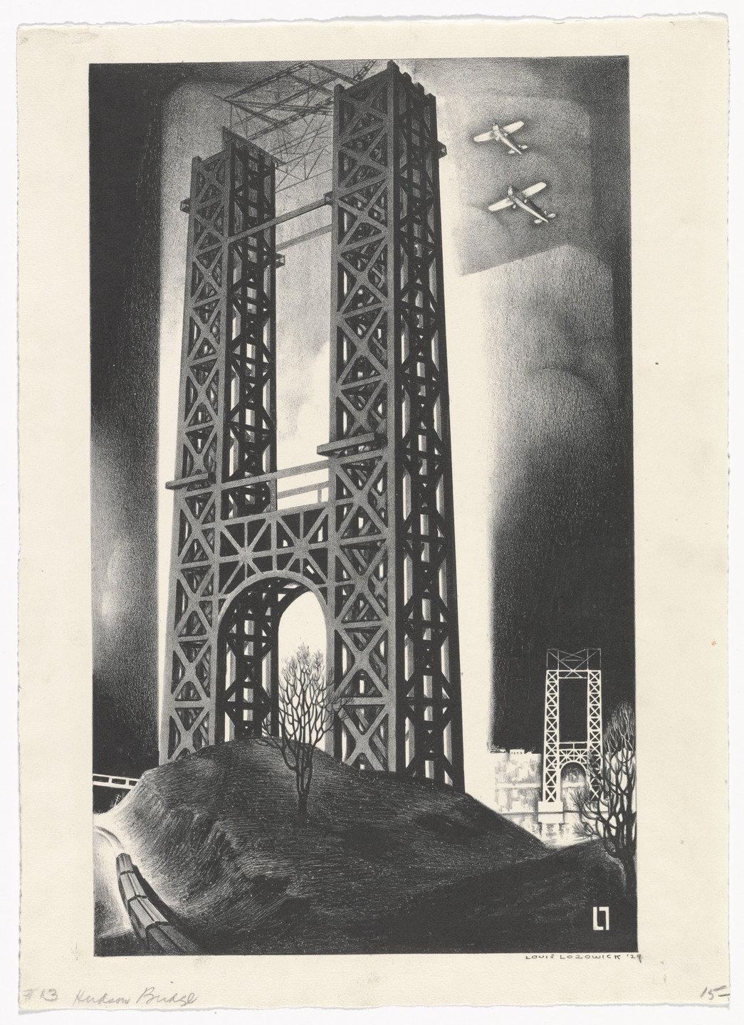 Louis Lozowick. Hudson Bridge (George Washington Bridge). 1929