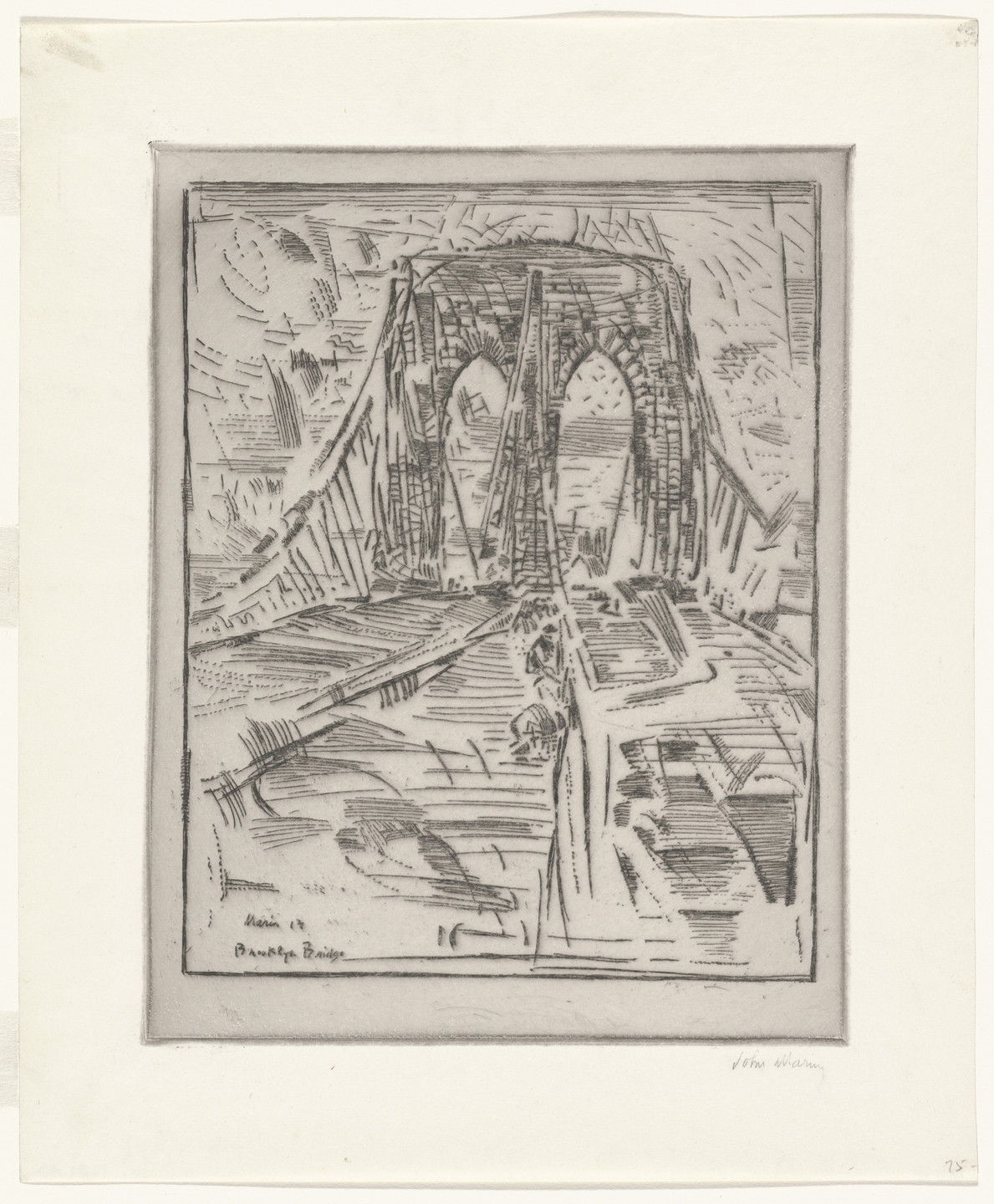John Marin. Brooklyn Bridge (Mosaic). 1913
