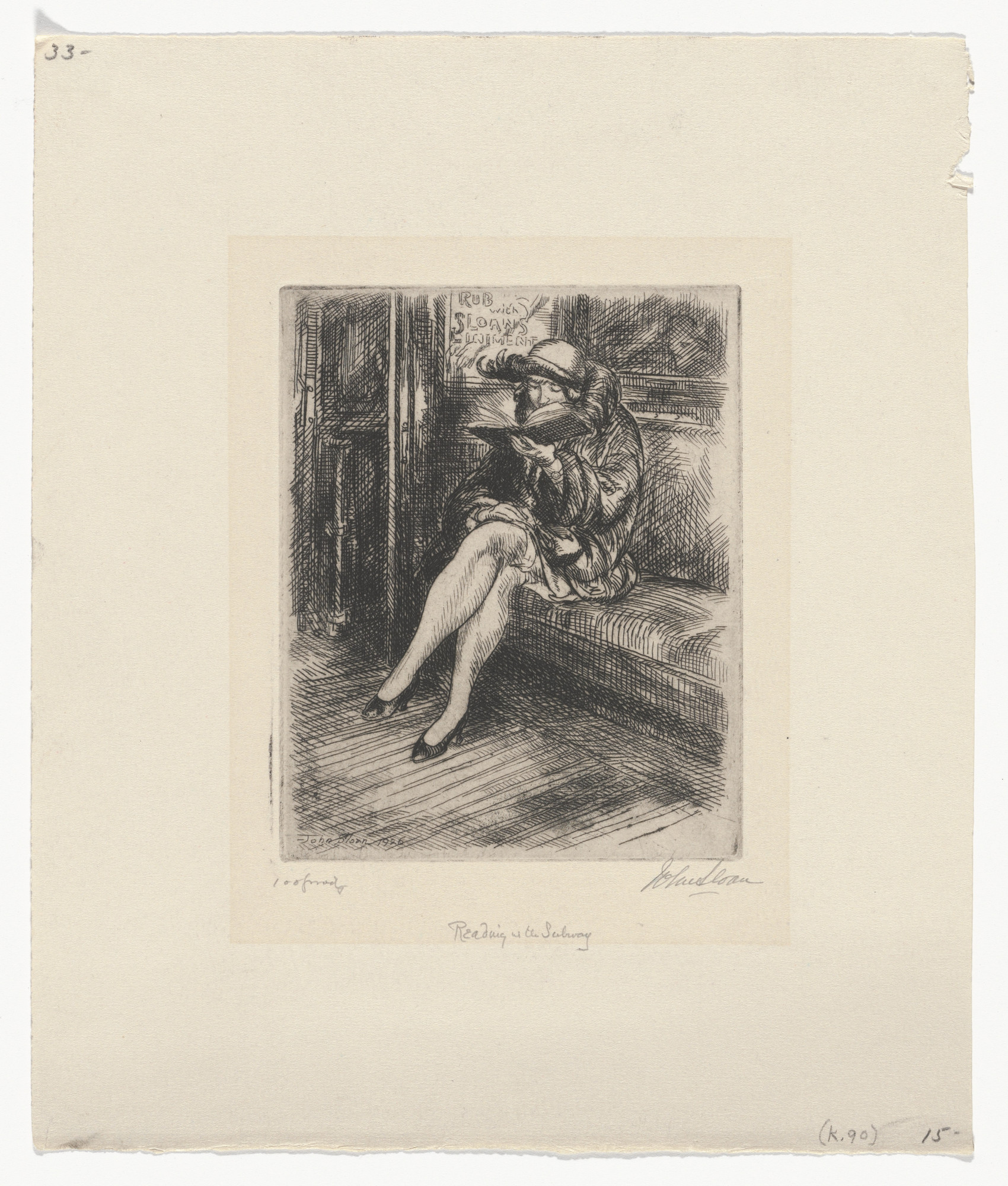 John Sloan. Reading in the Subway