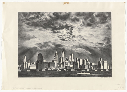 Louis Lozowick. Storm Clouds Above Manhattan. 1935