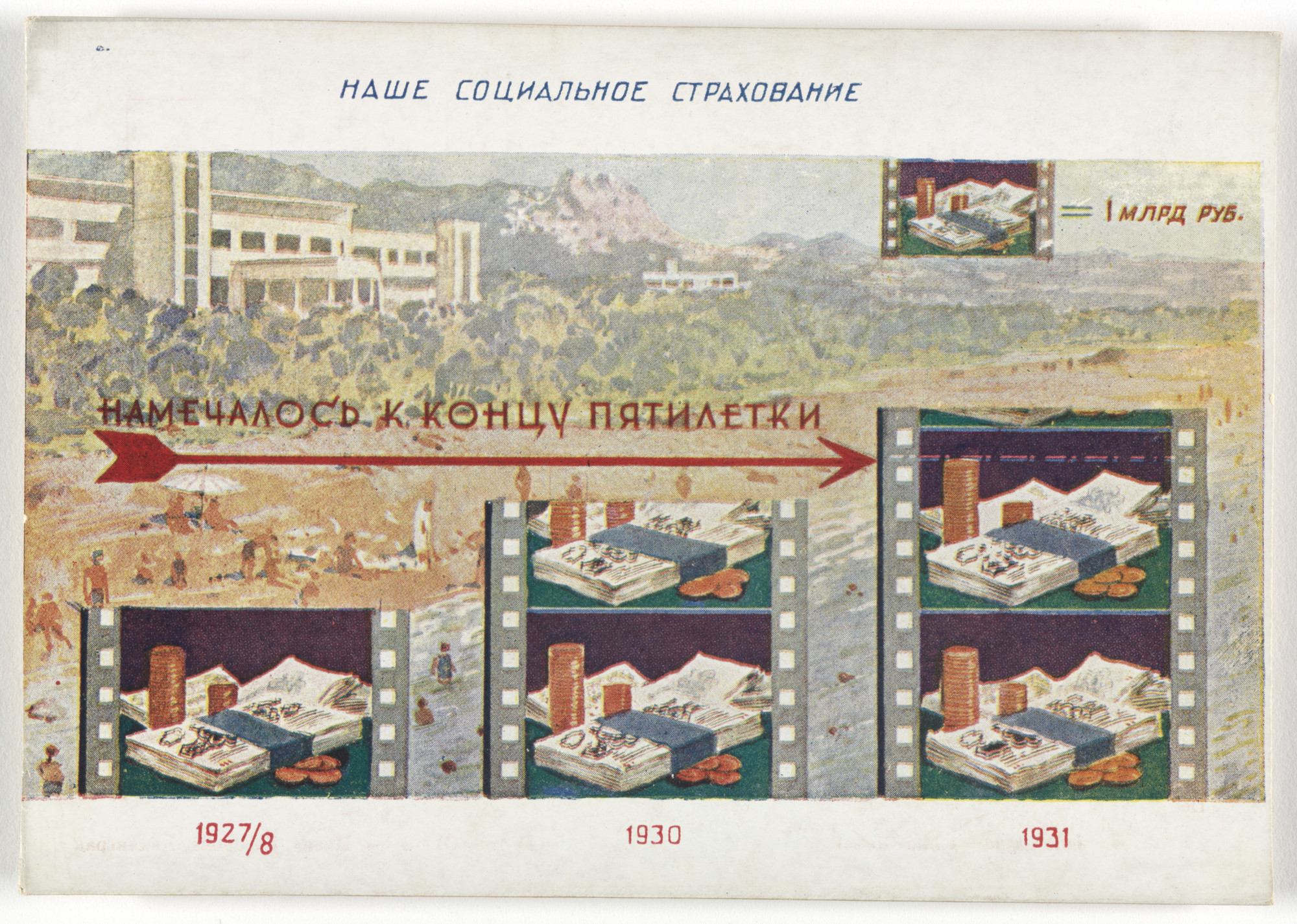 Unknown Artists. Dognat' i peregnat' v tekhniko-ekonomicheskom otnoshenii peredovye kapitalisticheskie strany v 10 let. 70 kartinnye diagrammna otkrytkakh (To Catch up with and Surpass the Leading Capitalist Countries in Technical and Economic Affairs in 10 Years. 70 Pictorial Diagrams on Postcards). 1931