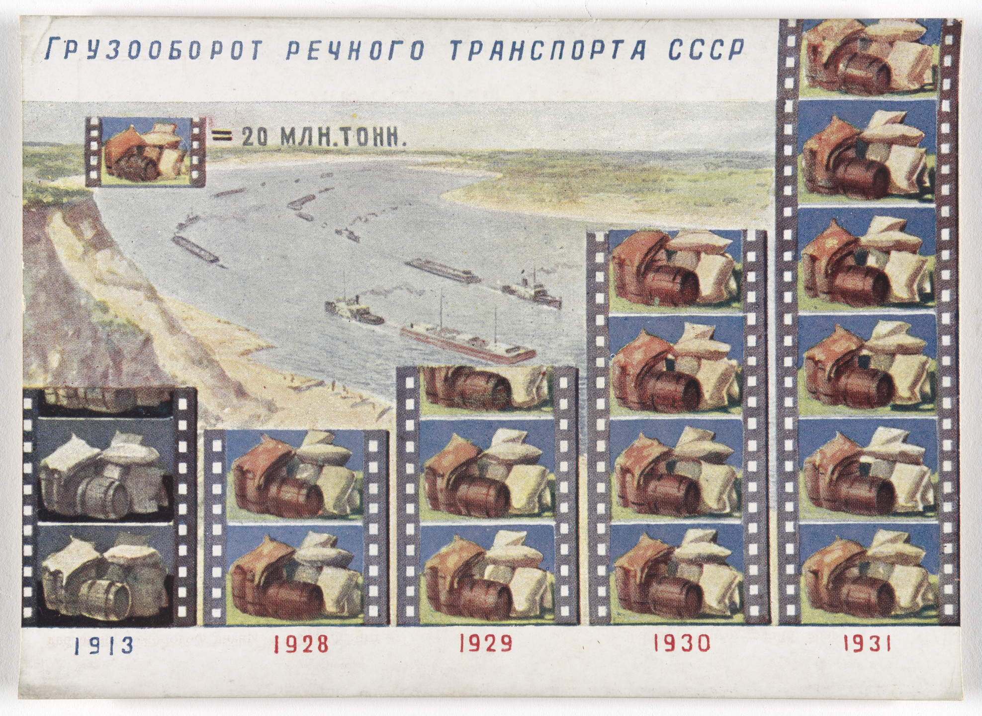 Unknown Artists. Dognat' i peregnat' v tekhniko-ekonomicheskom otnoshenii peredovye kapitalisticheskie strany v 10 let. 70 kartinnye diagrammna otkrytkakh (To Catch up with and Surpass the Leading Capitalist Countries in Technical and Economic Affairs in 10 Years. 70 Pictorial Diagrams on Postcards). 1931