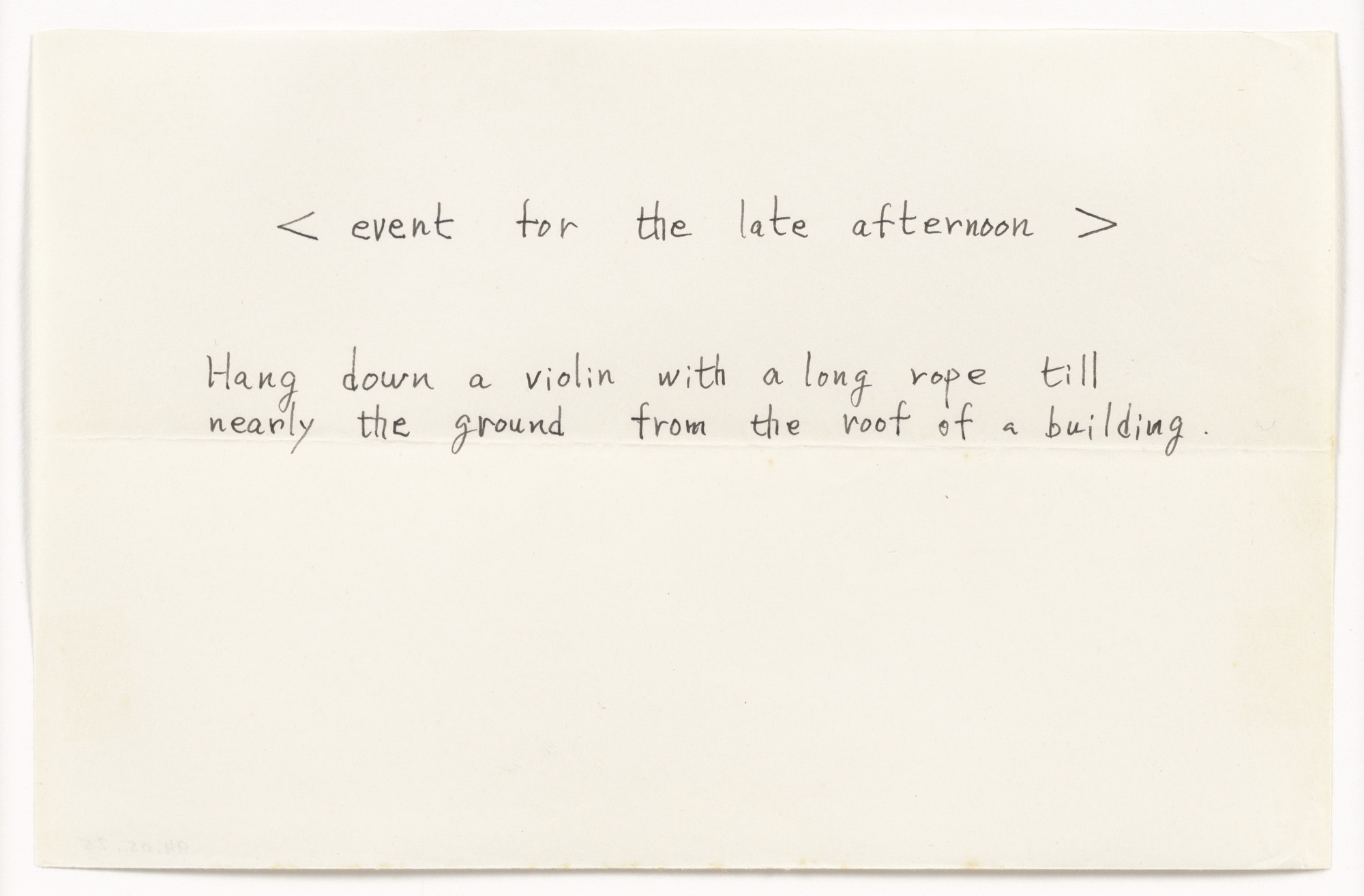 Mieko Shiomi. &lt; event for the late afternoon &gt;. 1963