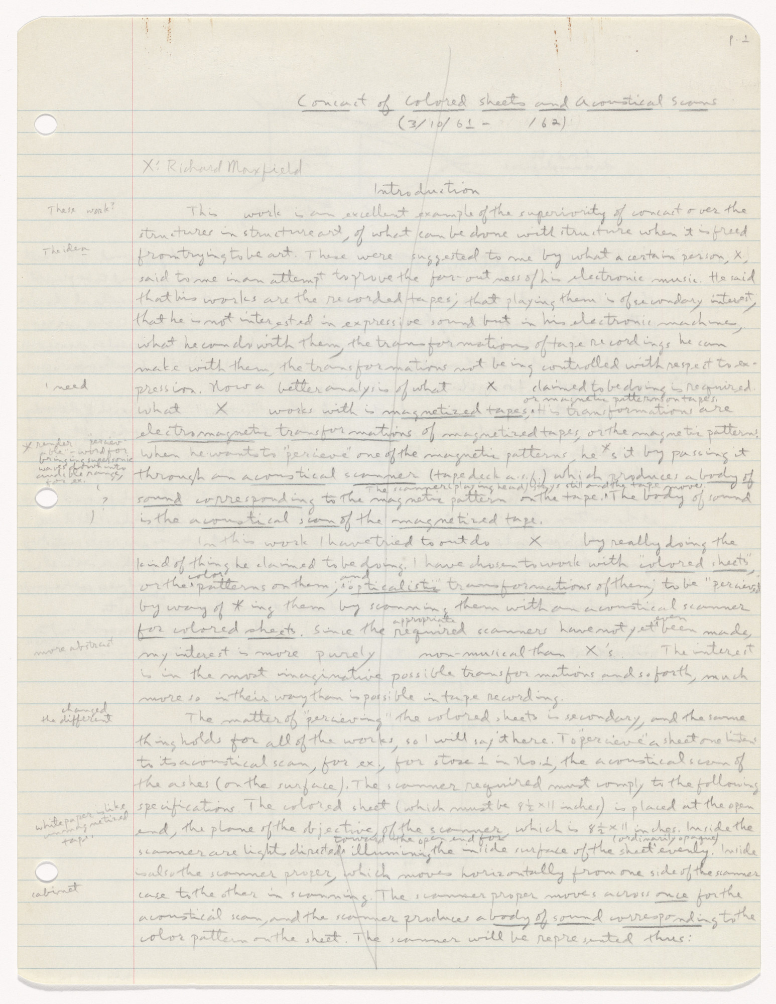 Henry Flynt. Optical Audiorecorder