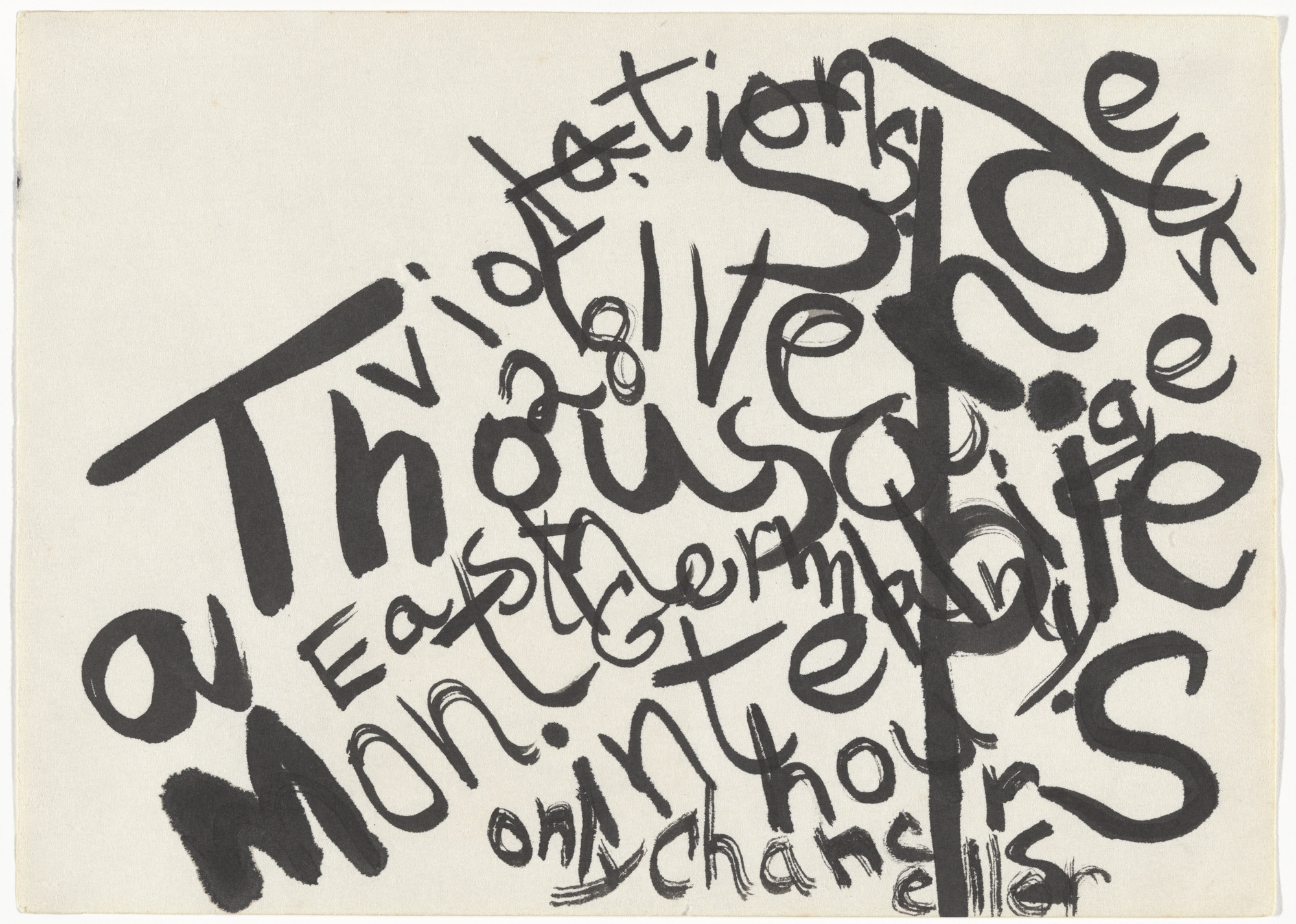Jackson Mac Low. Drawing-Asymmetry #21. 1961