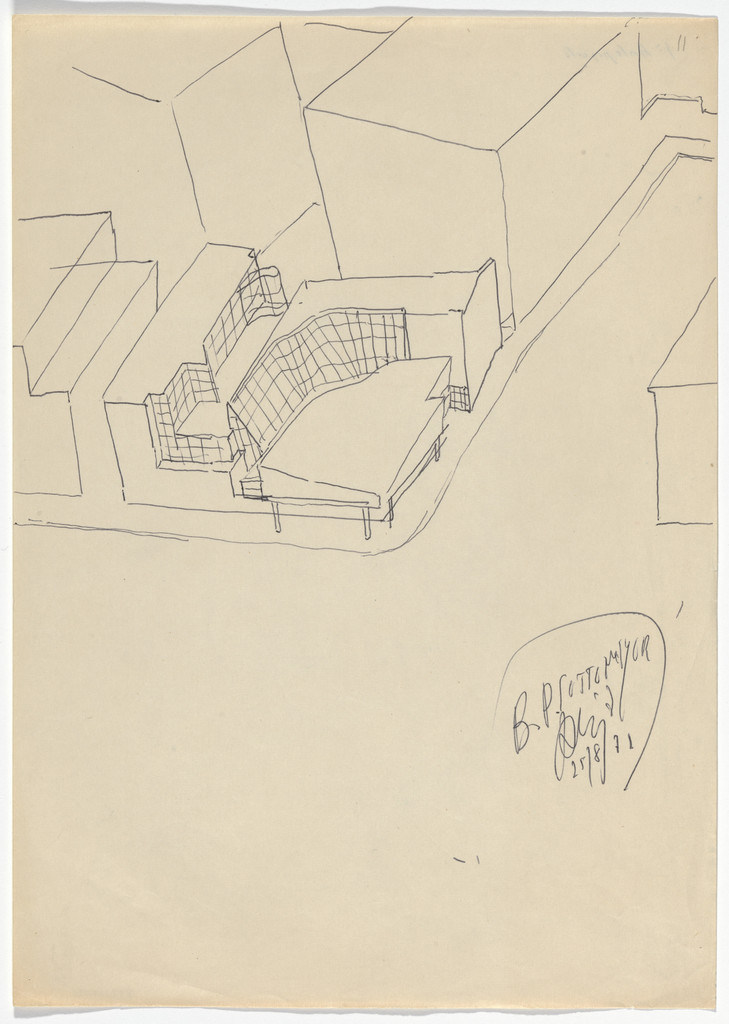 Banco Pinto & Sotto Mayor, Oliveira de Azeméis, Portugal, Perspective sketch