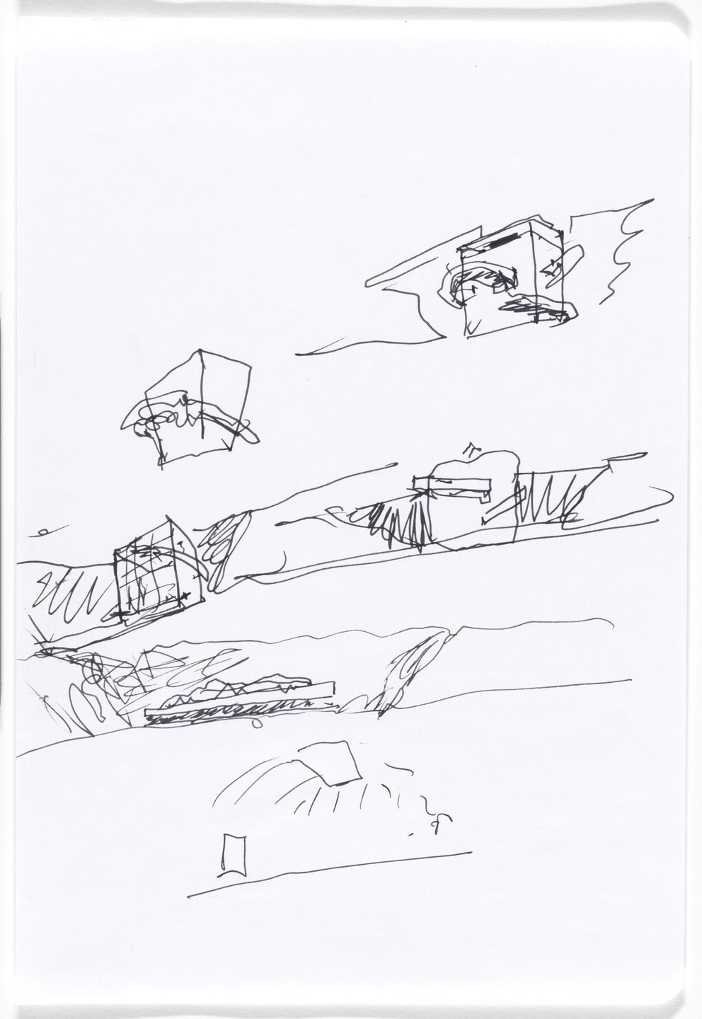 Álvaro Siza. Iberê Camargo Museum, Porto Alegre, Brazil (Perspective sketches). 1998–2008