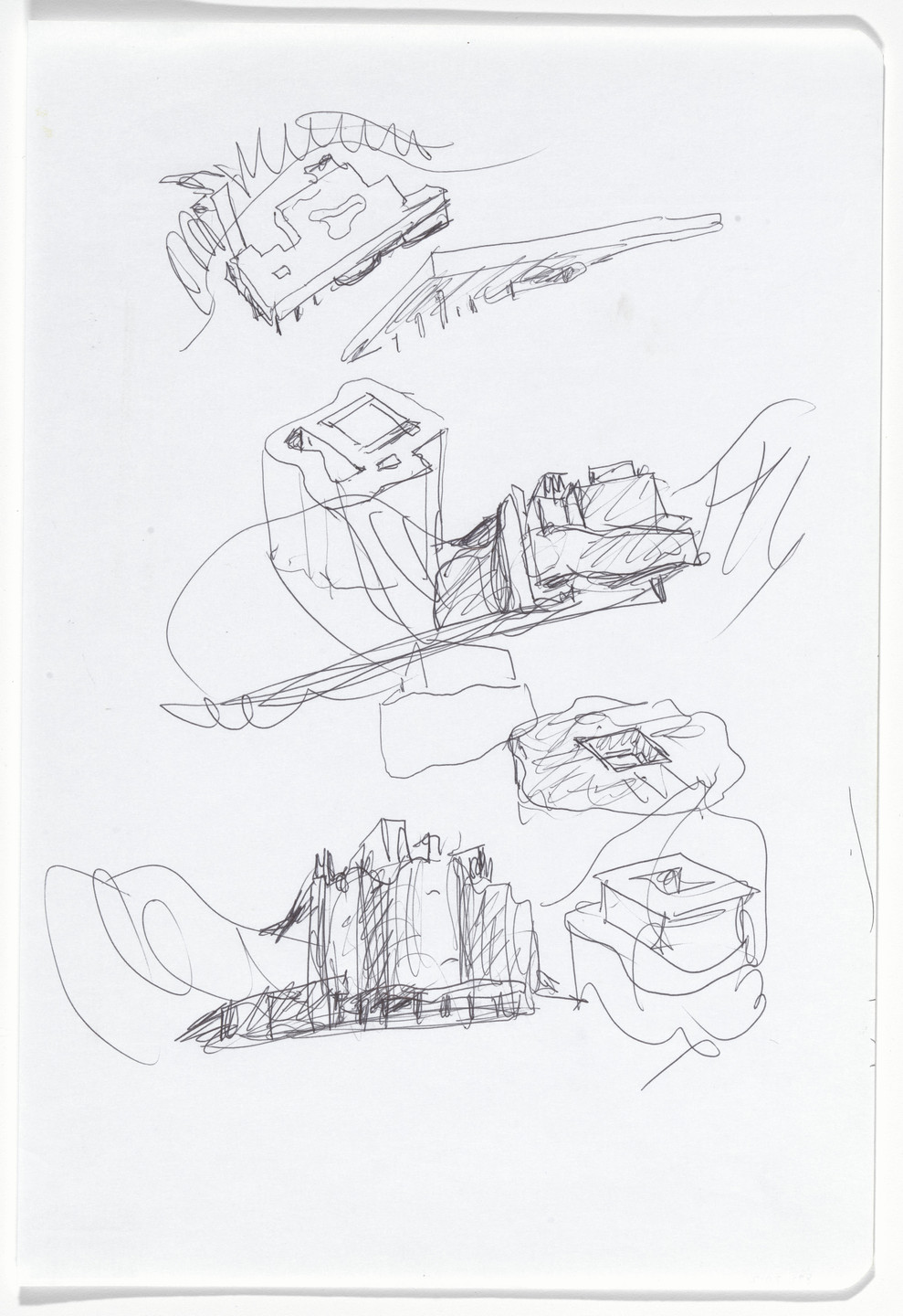 Álvaro Siza. Iberê Camargo Museum, Porto Alegre, Brazil (Perspective sketches). 1998–2008