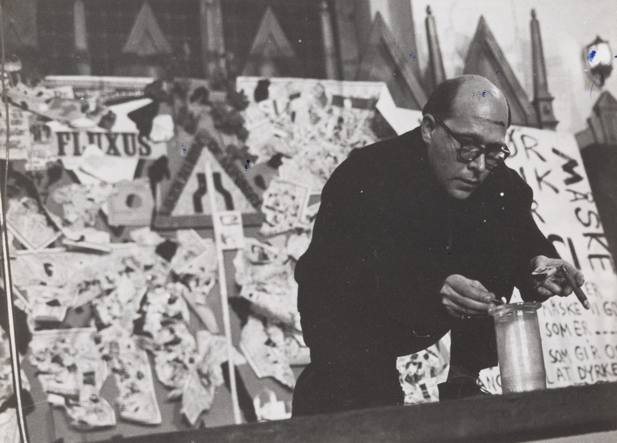 Emmett Williams. Alphabet Symphony, performed during Fluxus/Musik og Anti-Musik/det Instrumentale Teater, Nikolai Kirke, Copenhagen, November 23, 1962. 1962
