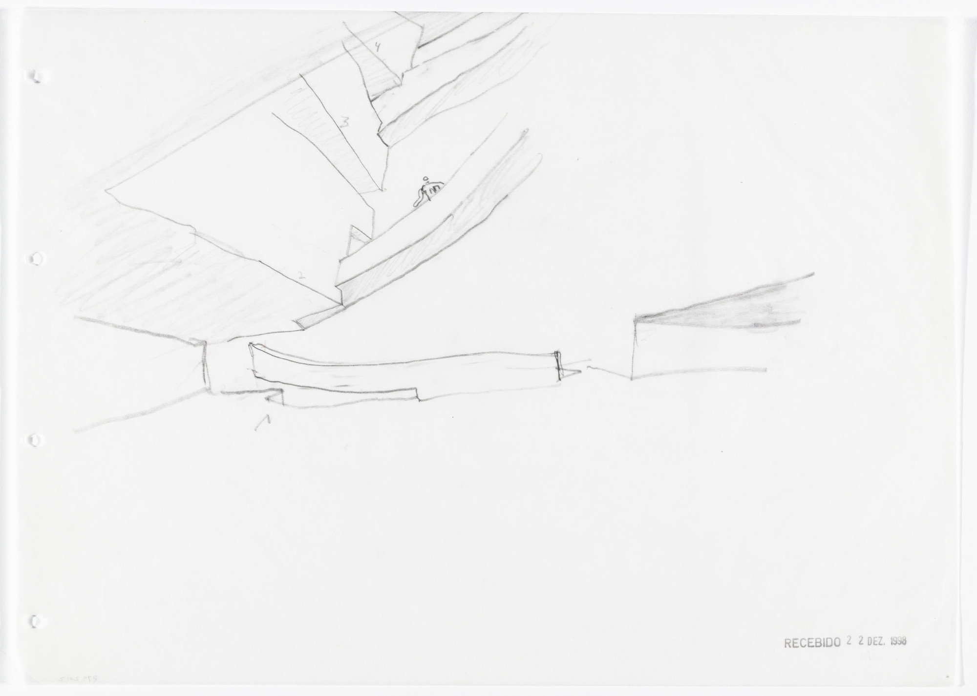 Álvaro Siza. Iberê Camargo Foundation, Porto Alegre, Brazil (Perspective sketch). 1998–2008