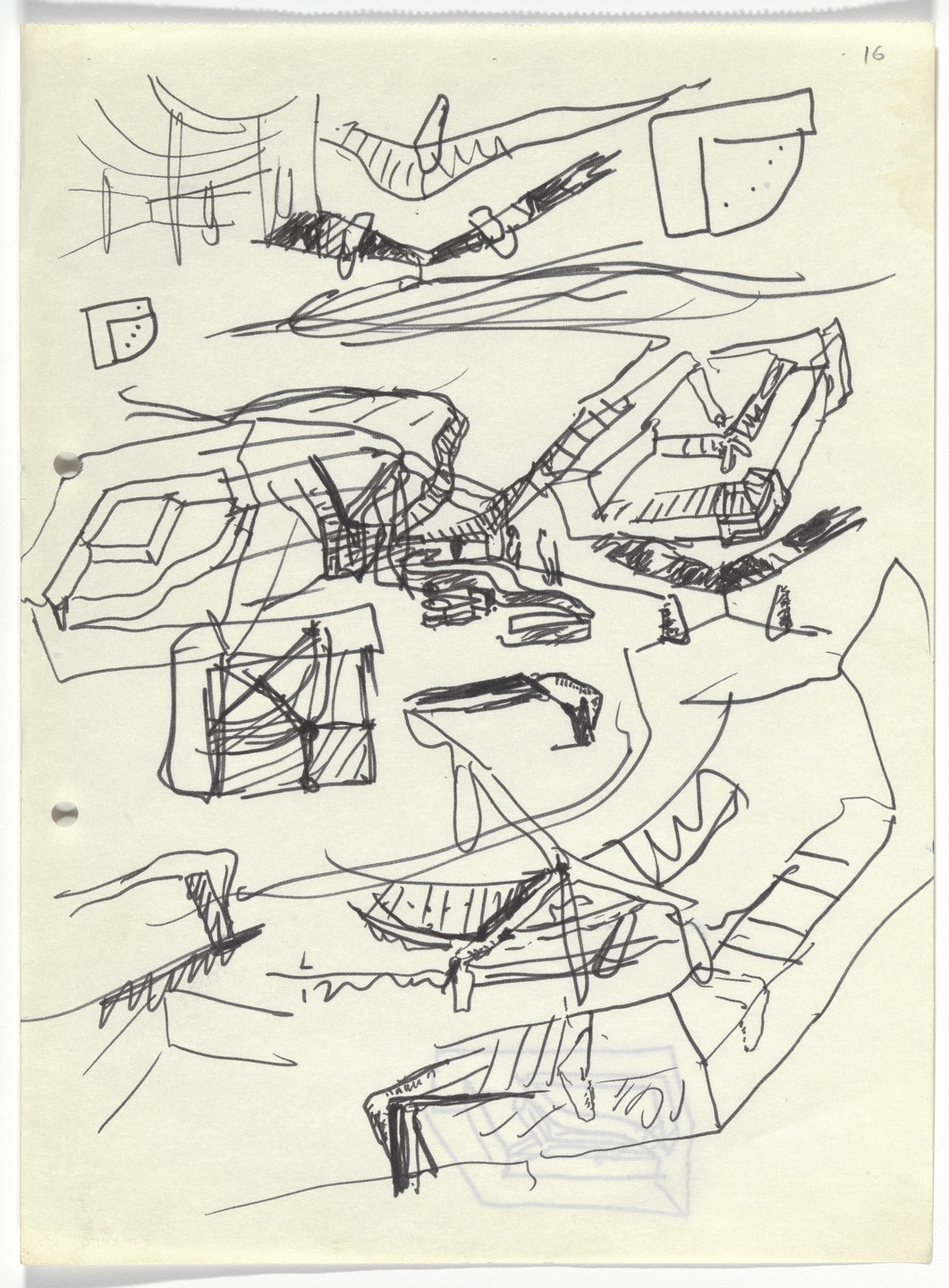 Álvaro Siza. Banco Pinto &amp; Sotto Mayor, Oliveira de Azeméis, Portugal (Detail and perspective sketches). 1971-1974