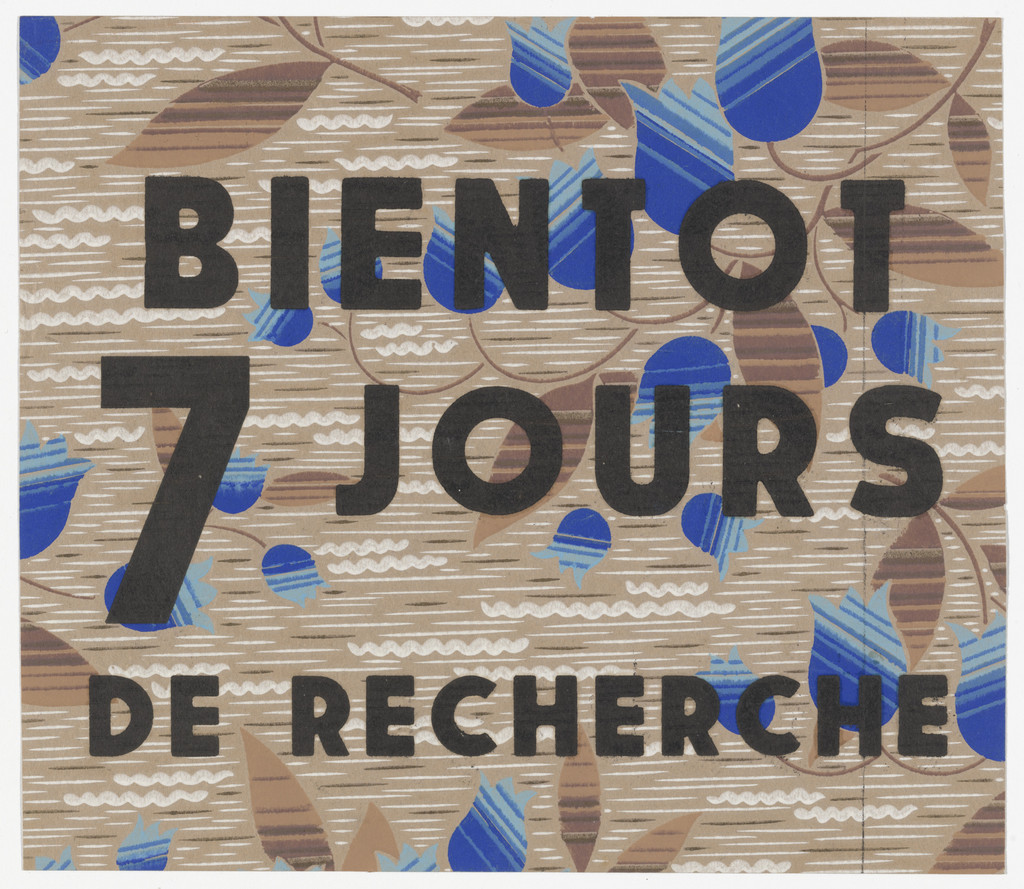 Poster for Les Sept jours de recherche, Nice, October 31–November 7, 1964