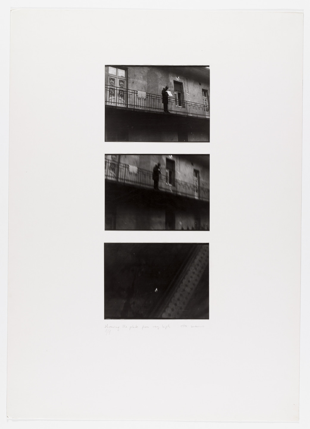 Dóra Maurer. Throwing the Plate from Very High. 1970