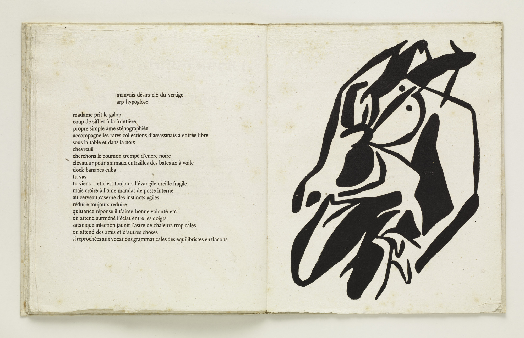 Jean (Hans) Arp. Plate (folio 34) from Cinéma calendrier du coeur abstrait, maisons ( Cinema Calendar of the Abstract Heart, Houses )