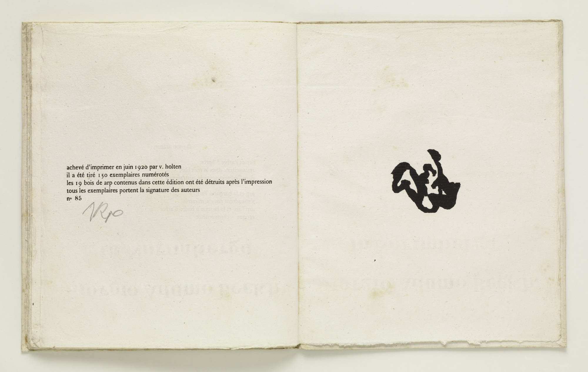 Jean (Hans) Arp. Plate (folio 38) from Cinéma calendrier du coeur abstrait, maisons ( Cinema Calendar of the Abstract Heart, Houses )