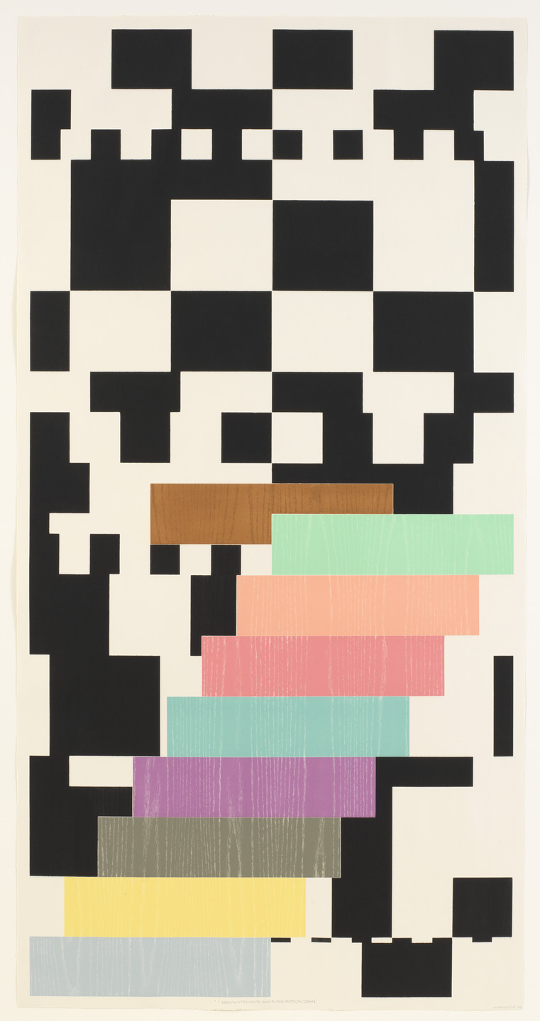 Richard Tuttle. Brown with White and Black Vertical Grain from the series Step by Step. 2002