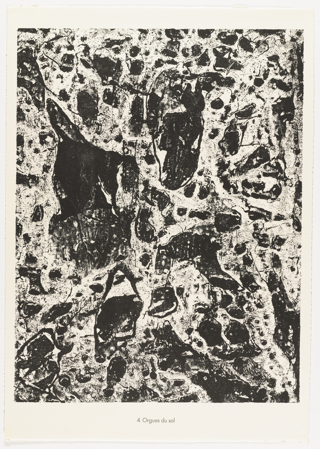 Jean Dubuffet. Soil organs (Orgues du sol) from the portfolio Waters, Stones, Sand (Eaux, Pierres, Sable) from Phenomena (Les Phénomènes). 1959