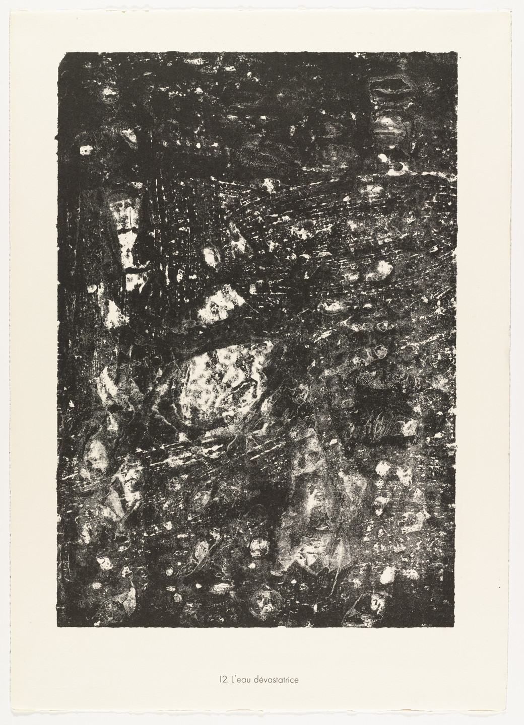 Jean Dubuffet. Devastating Water (L'eau dévastatrice) from the portfolio Waters, Stones, Sand (Eaux, Pierres, Sable) from Phenomena (Les Phénomènes). 1959